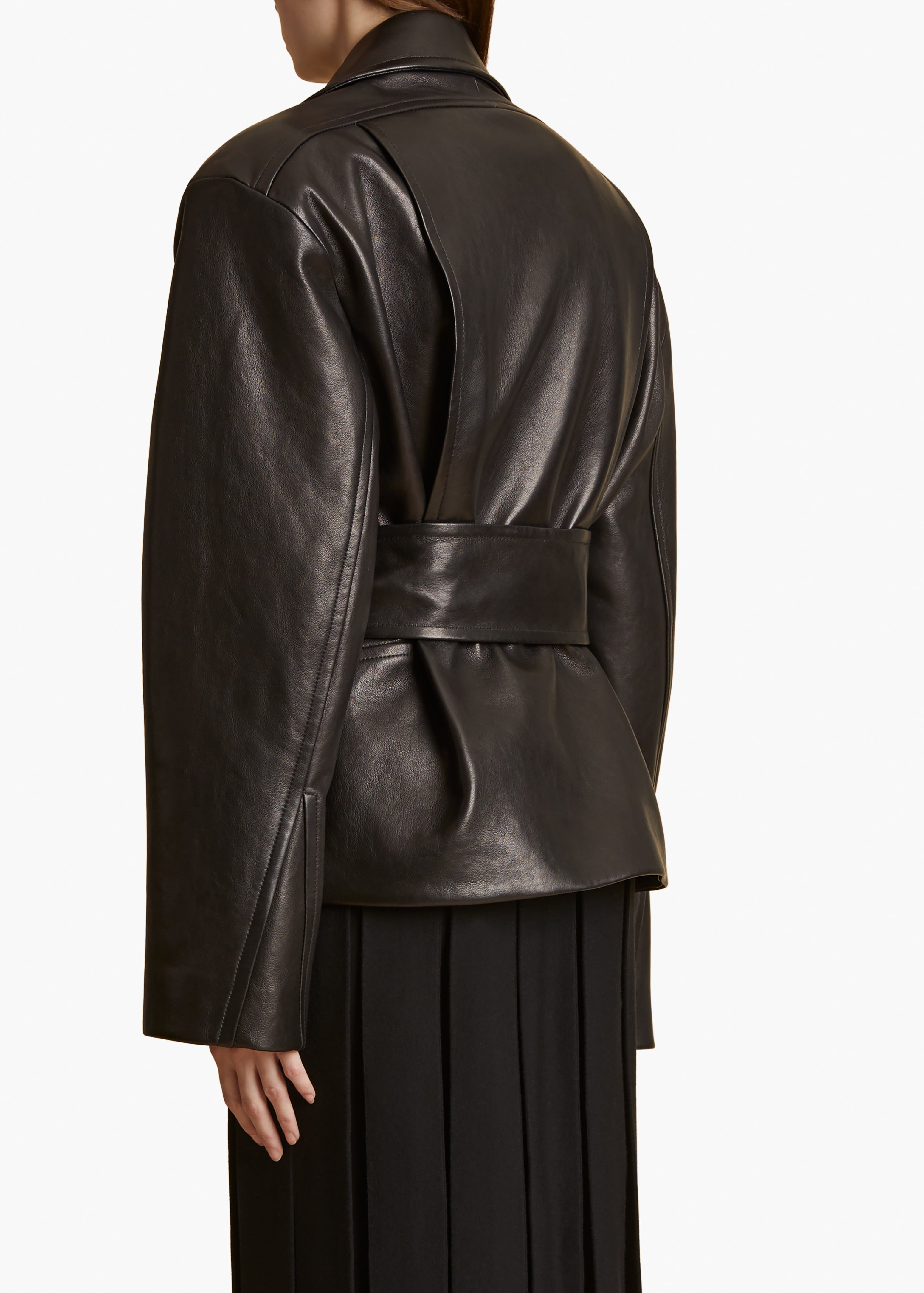 DOLORES JACKET IN BLACK LEATHER BACK VIEW