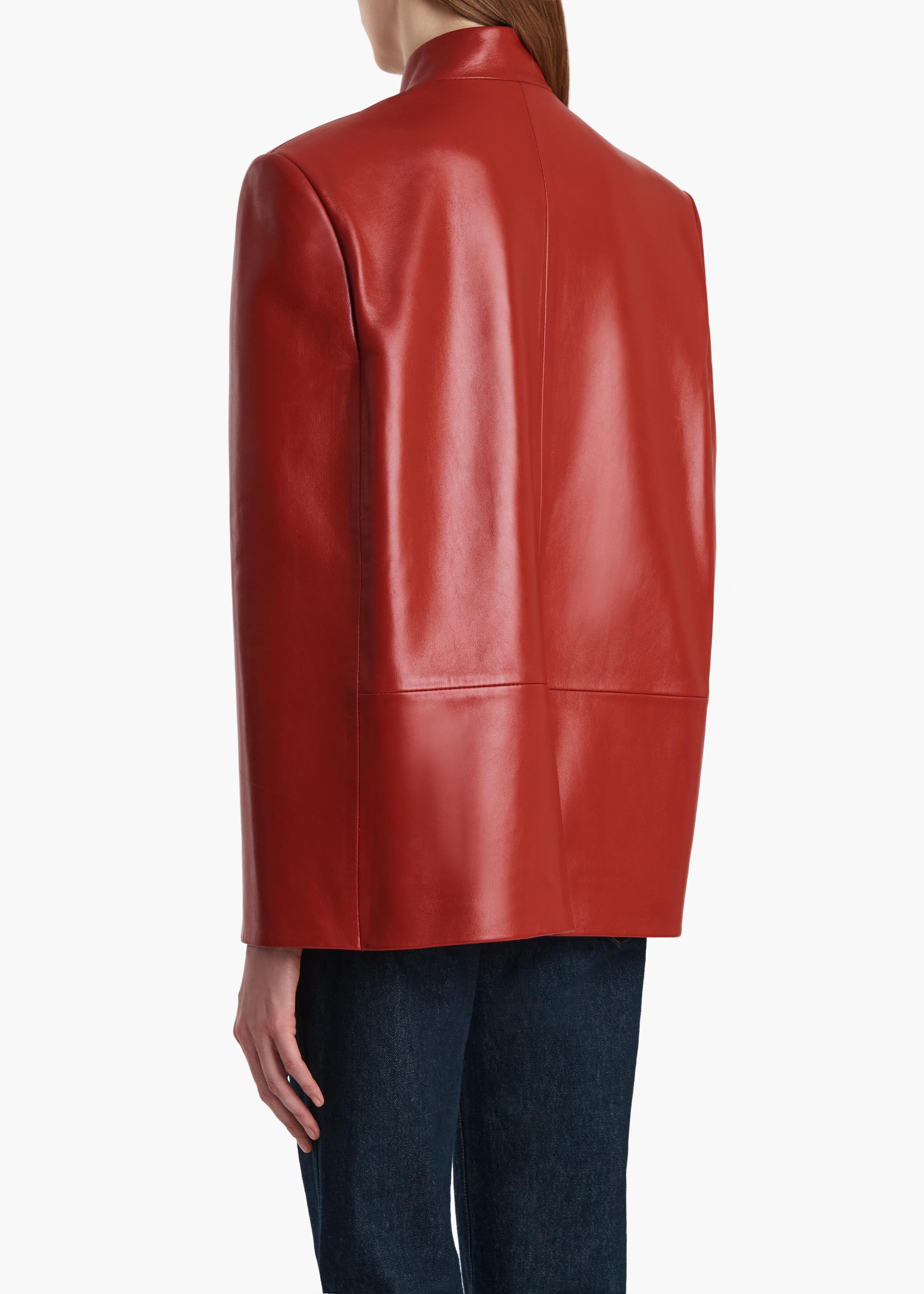 Dolso Jacket in Deep Red Leather – KHAITE