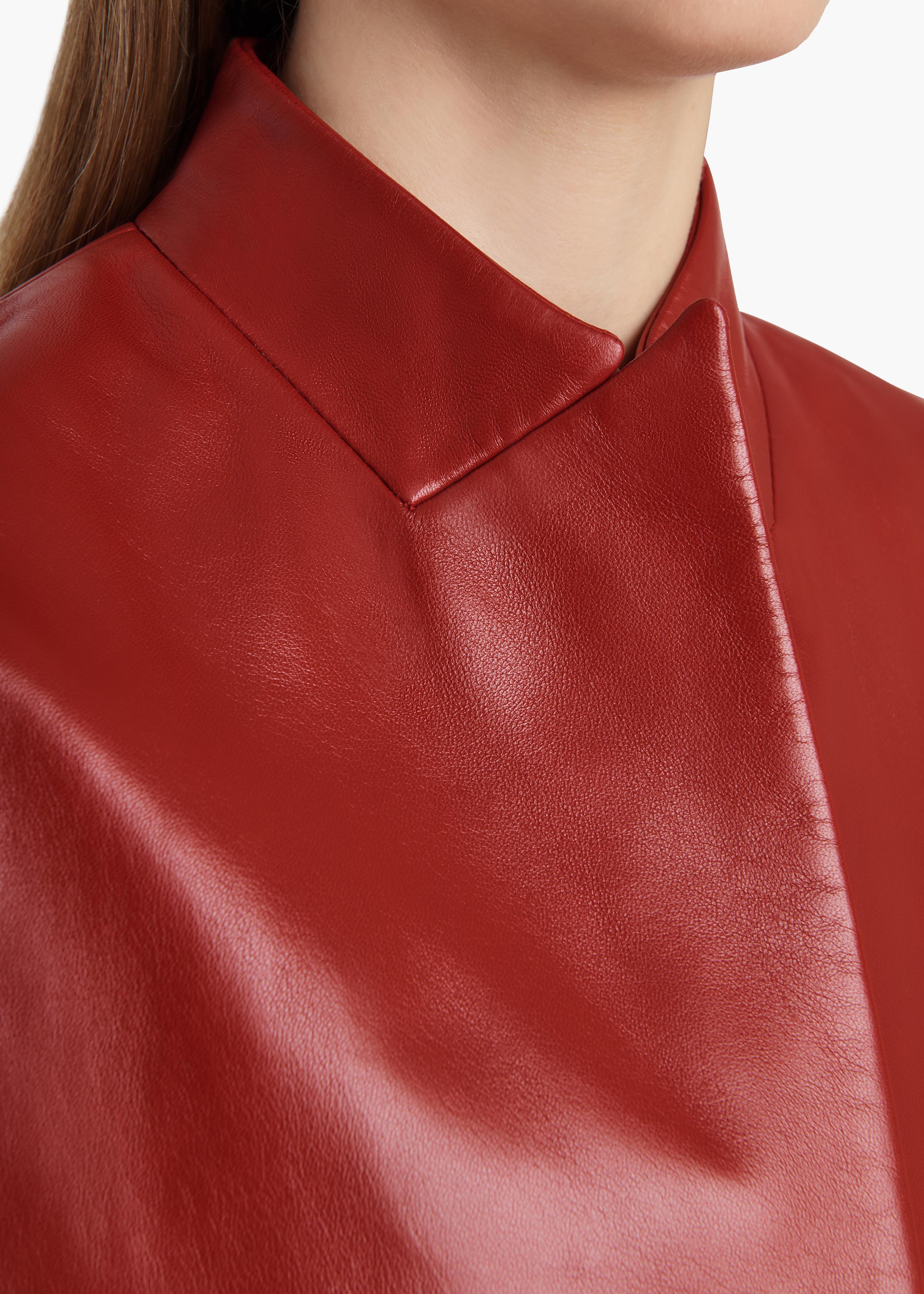 Dolso Jacket in Deep Red Leather