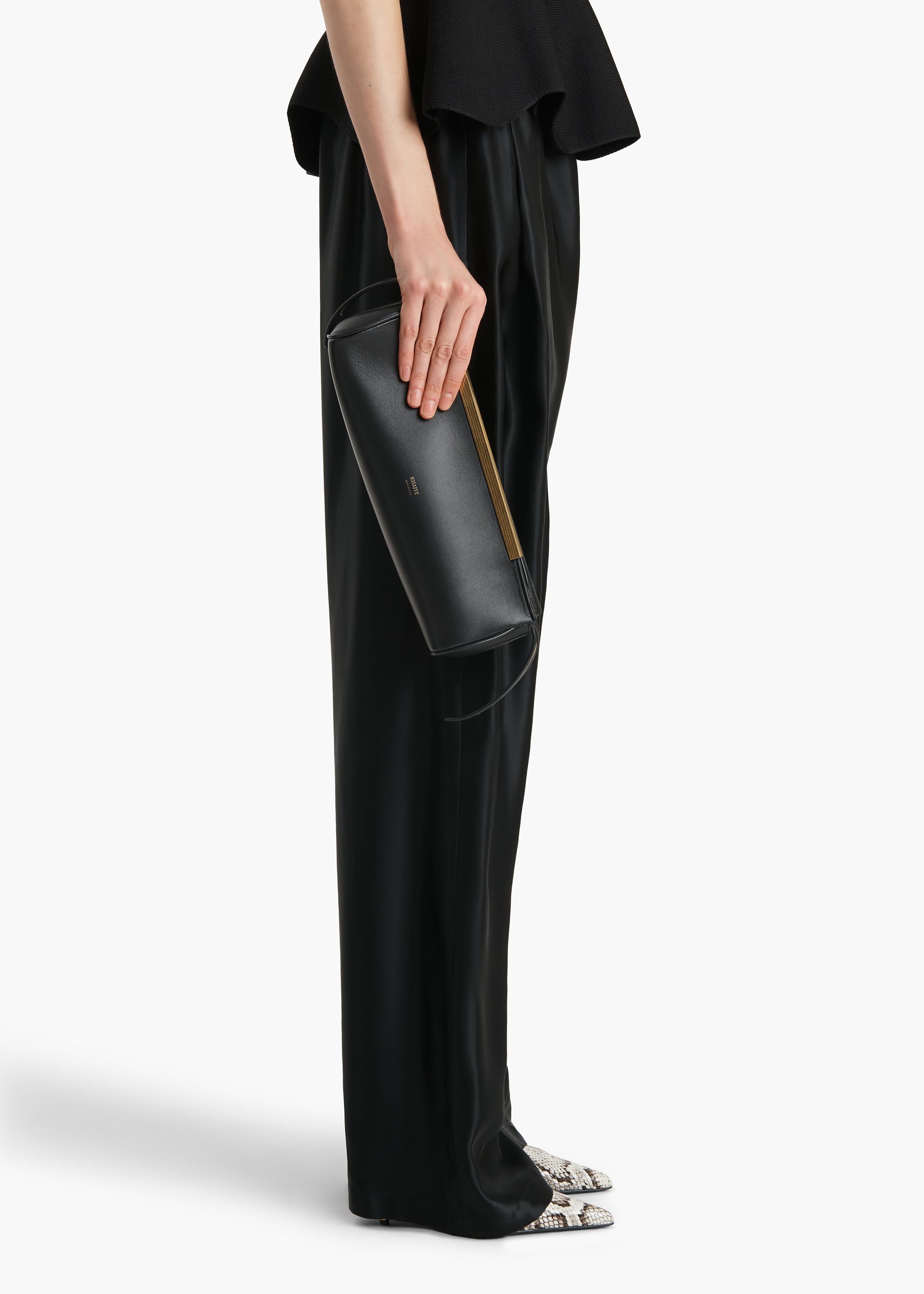 Donna Evening Clutch in Black Leather