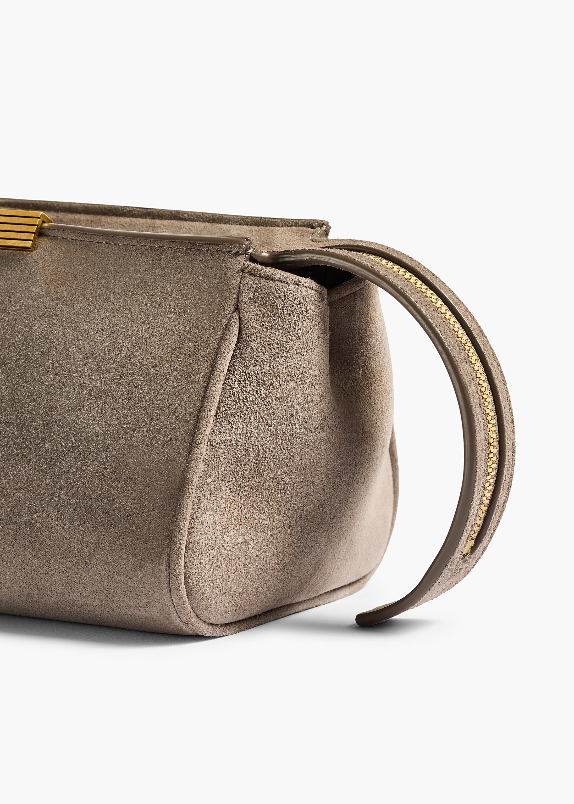 Donna Evening Clutch in Morning Dove Suede