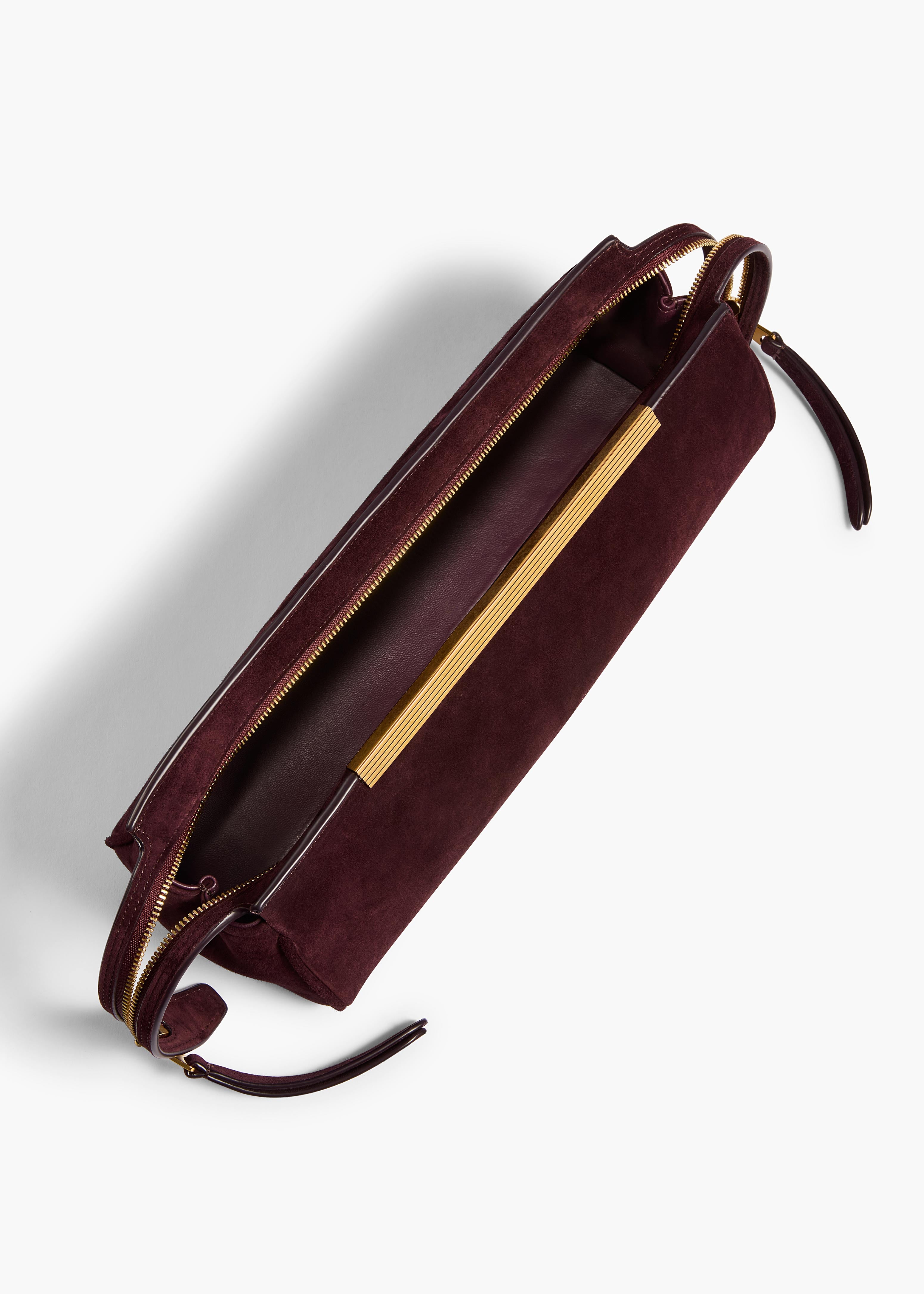Donna Evening Clutch in Rouge Noir Suede
