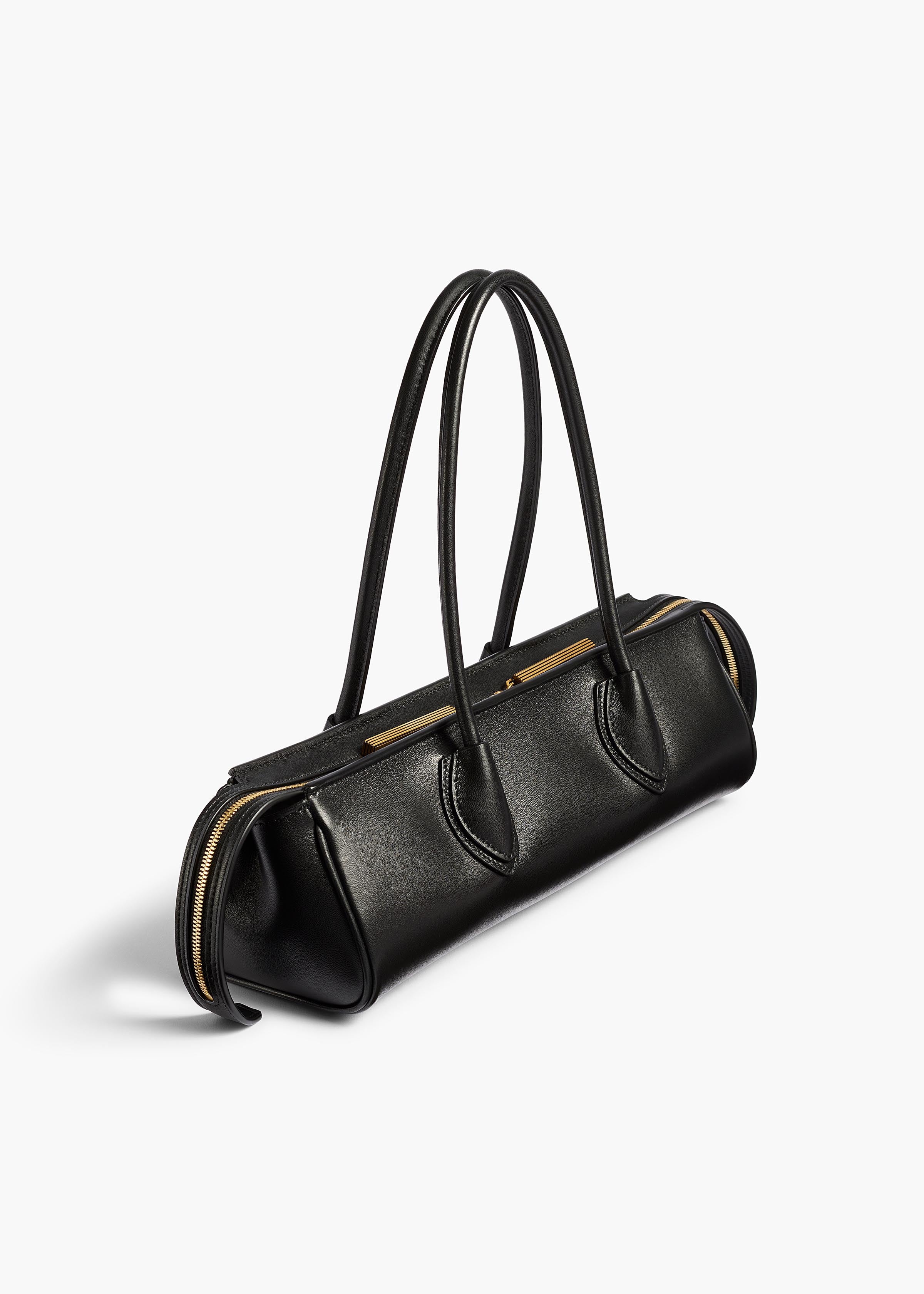 Donna Shoulder Bag in Black Leather