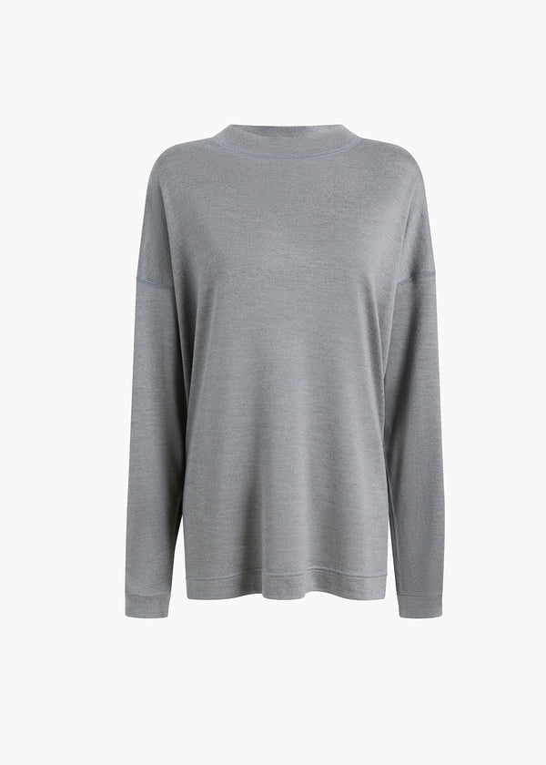 DYLAN TOP HEATHER GREY SILK JERSEY 182763033 242 GHOST