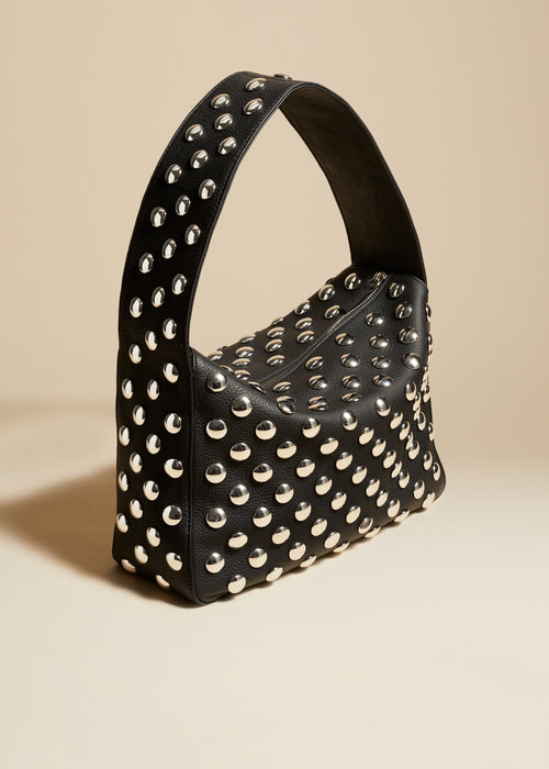 The Elena Bag in Black Leather with Studs