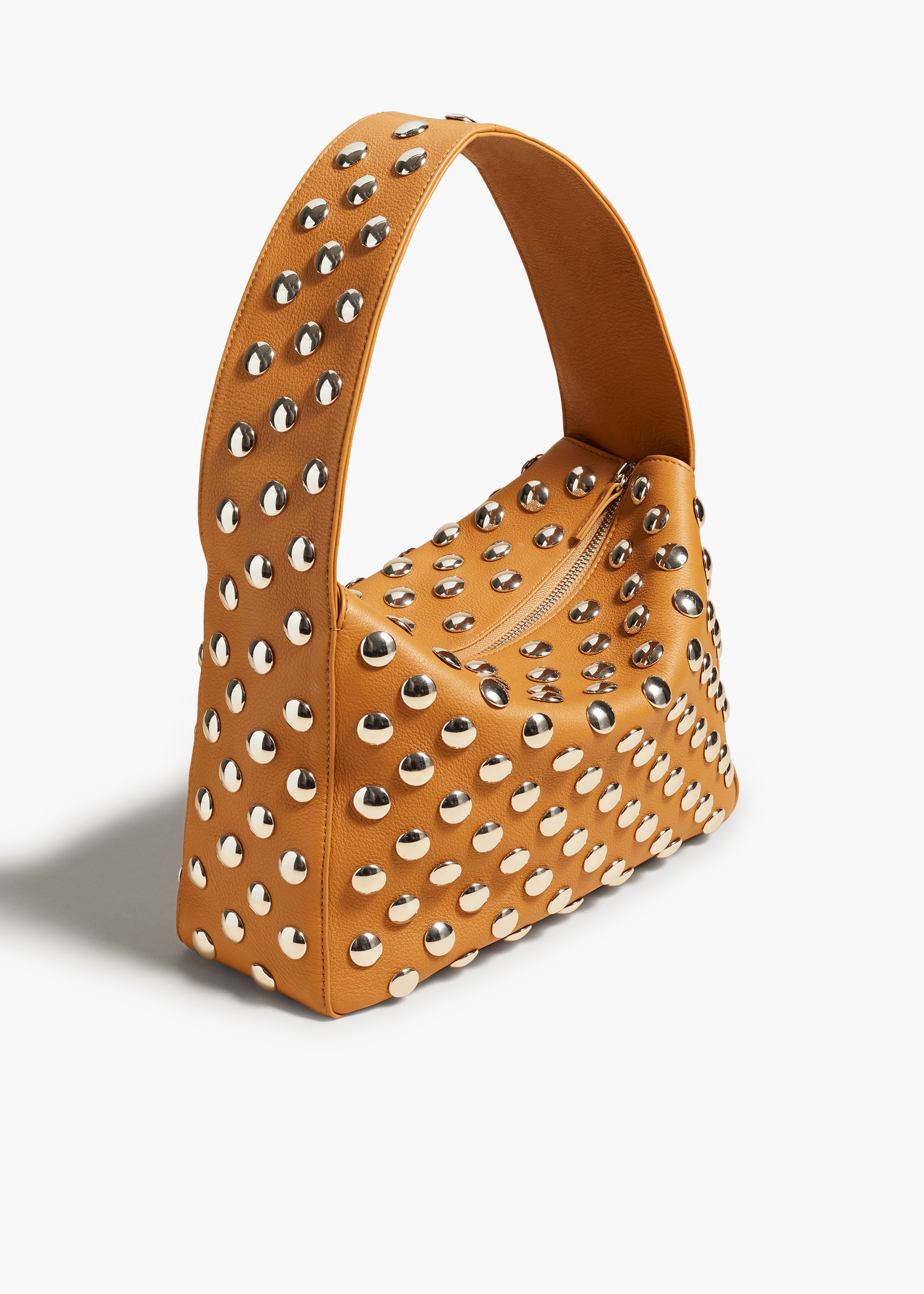 KHAITE - Elena Bag in Nougat Leather with Studs