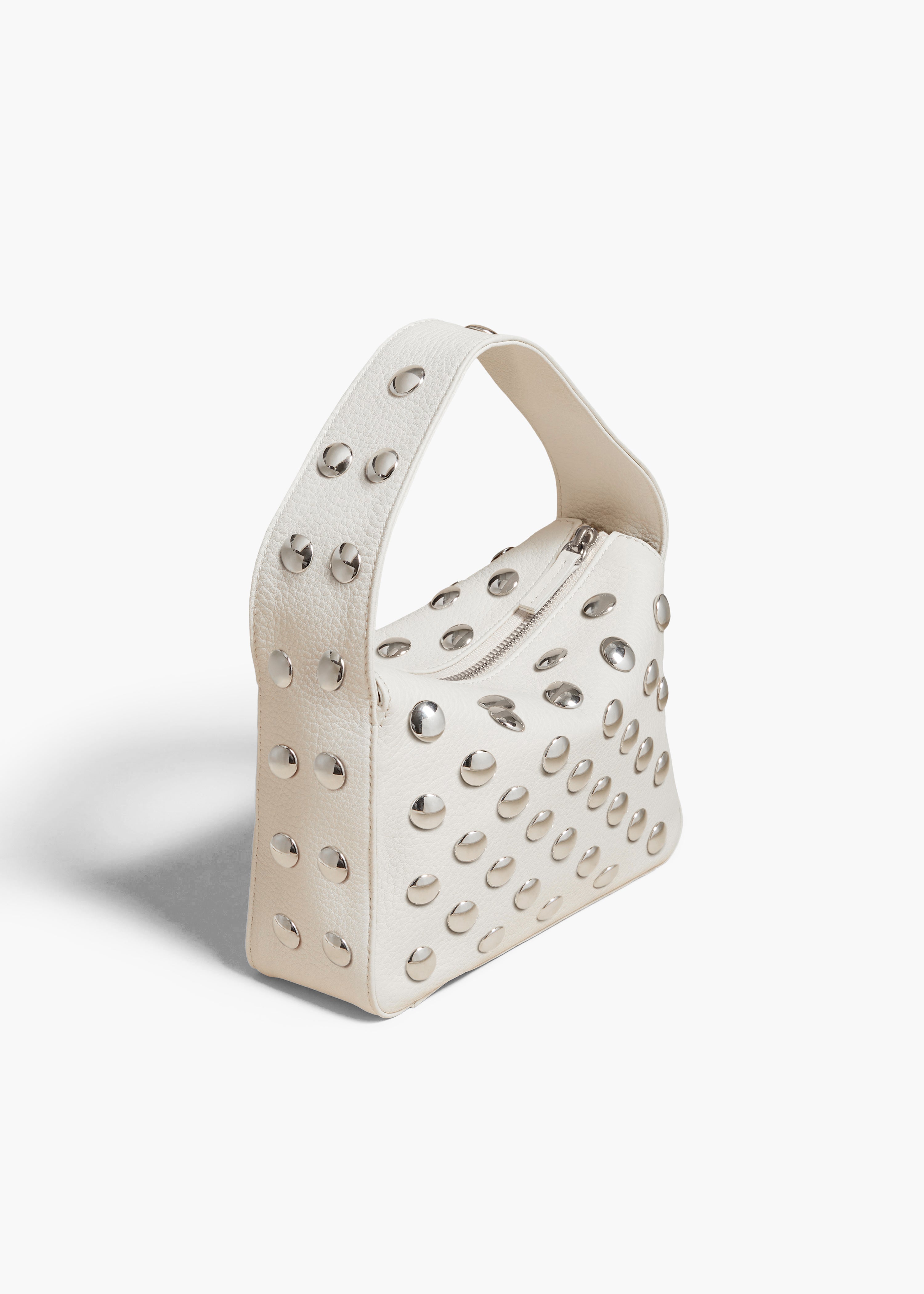 KHAITE LLC - Small Elena Bag in Off-White Leather with Studs