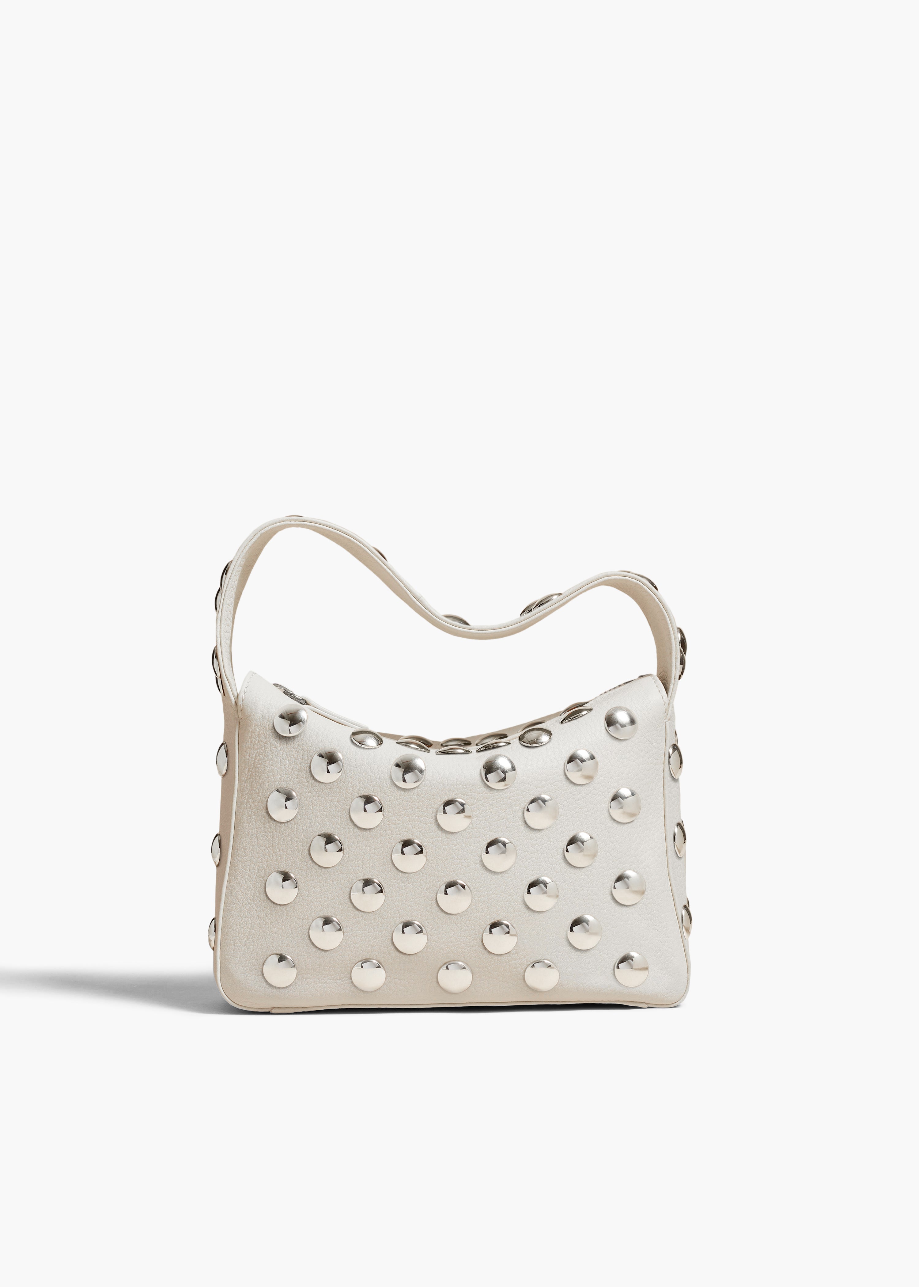 KHAITE LLC - Small Elena Bag in Off-White Leather with Studs