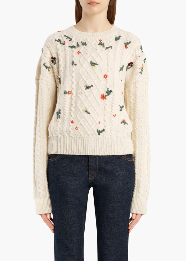 ELIAS EMBROIDERY SWEATER IVORY 18379634 101 B