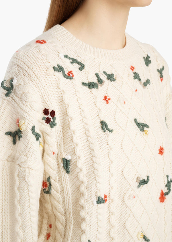 ELIAS EMBROIDERY SWEATER IVORY 18379634 101 D