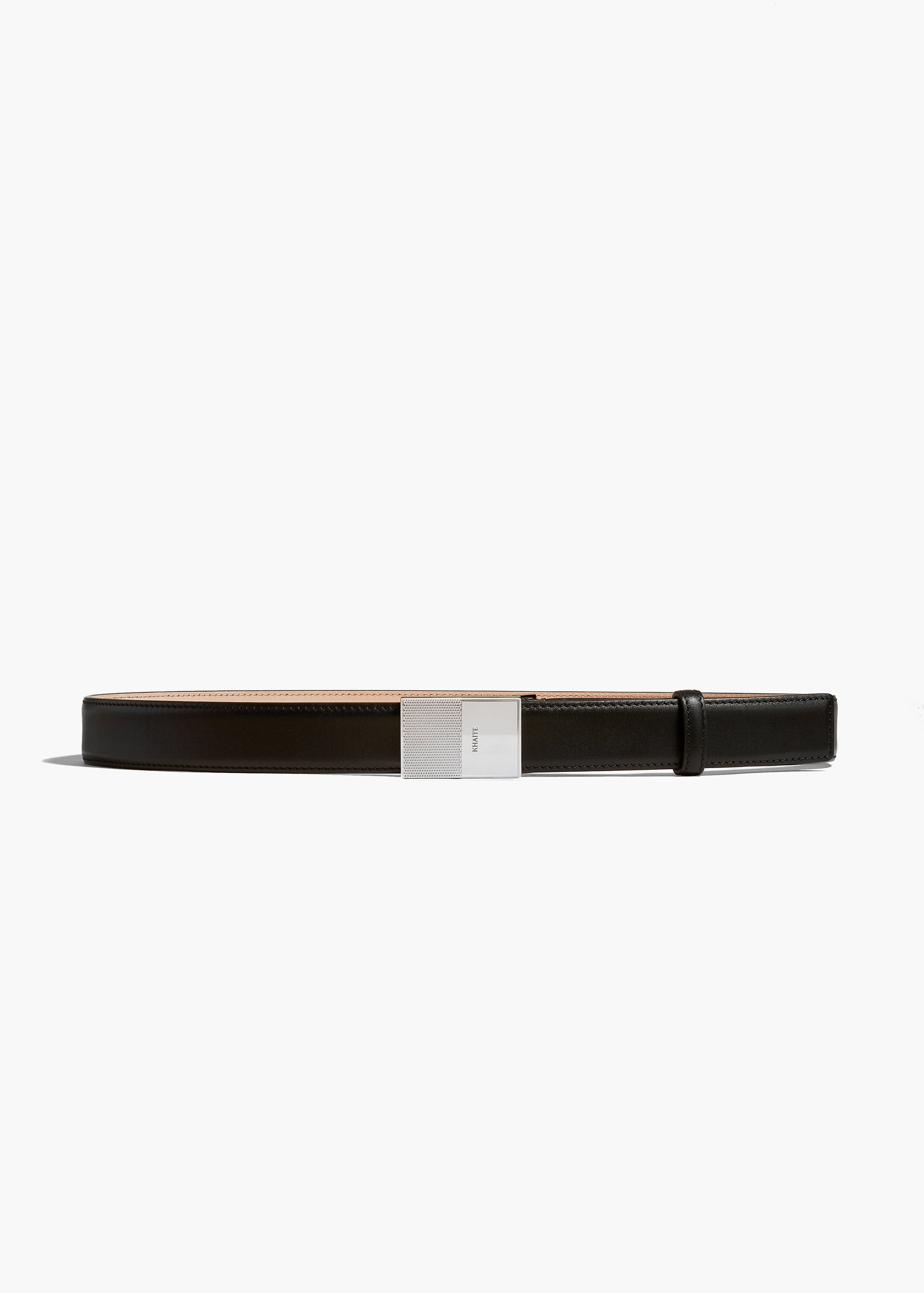 KHAITE - Elio Belt in Black Leather with Silver