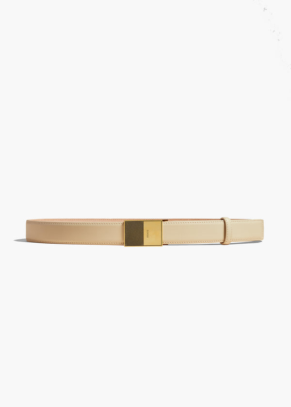 Elio Belt in Cream Leather with Antique Gold