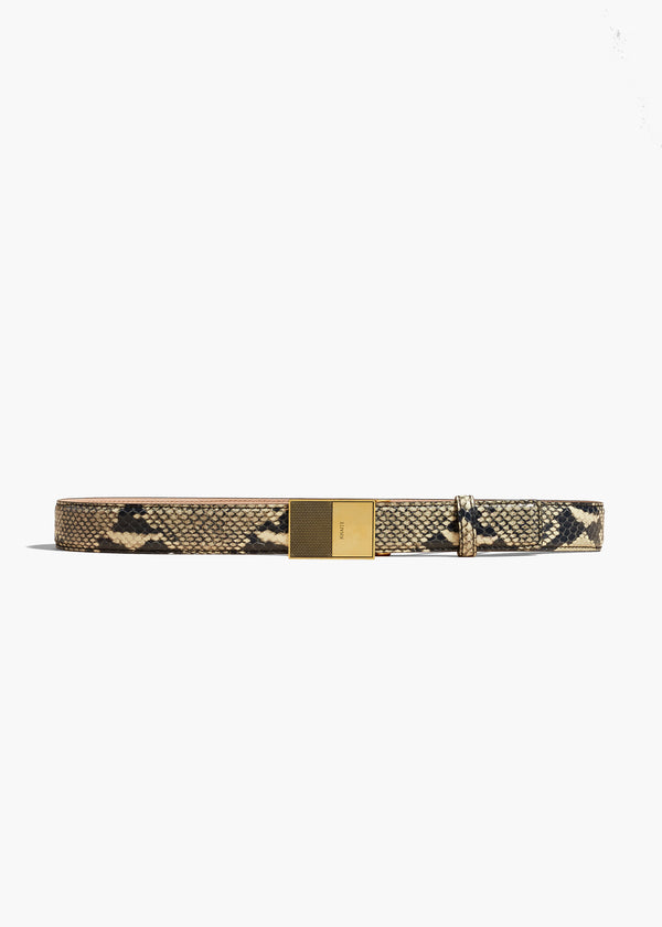 ELIO BELT IN GOLD AND NATURAL PYTHON FRONT VIEW