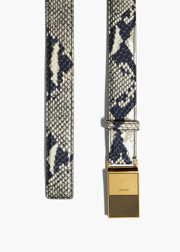 ELIO BELT IN GOLD AND NATURAL PYTHON FLAT VIEW