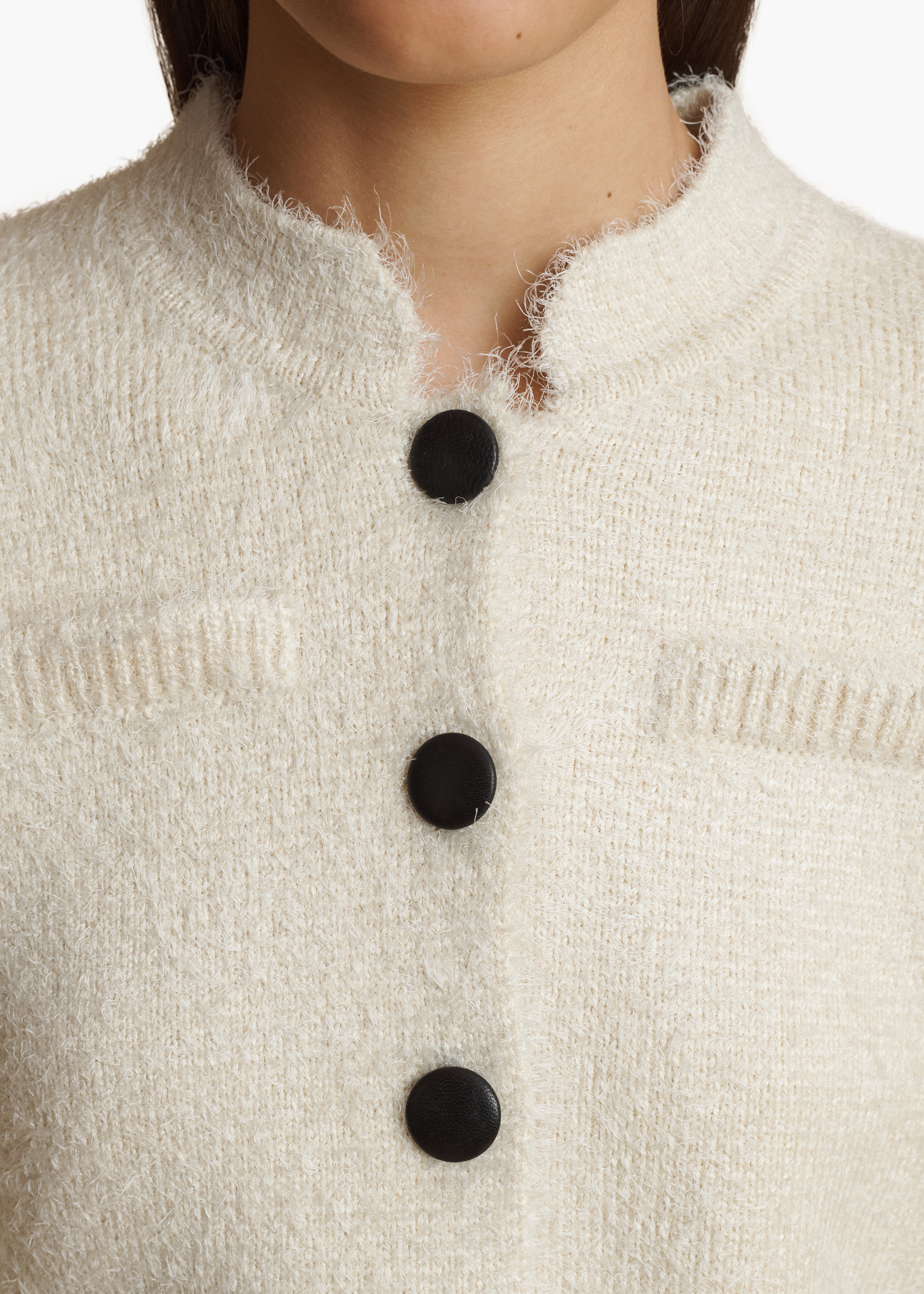 ELLO JACKET IN CREAM MERINO WOOL DETAILED VIEW 1