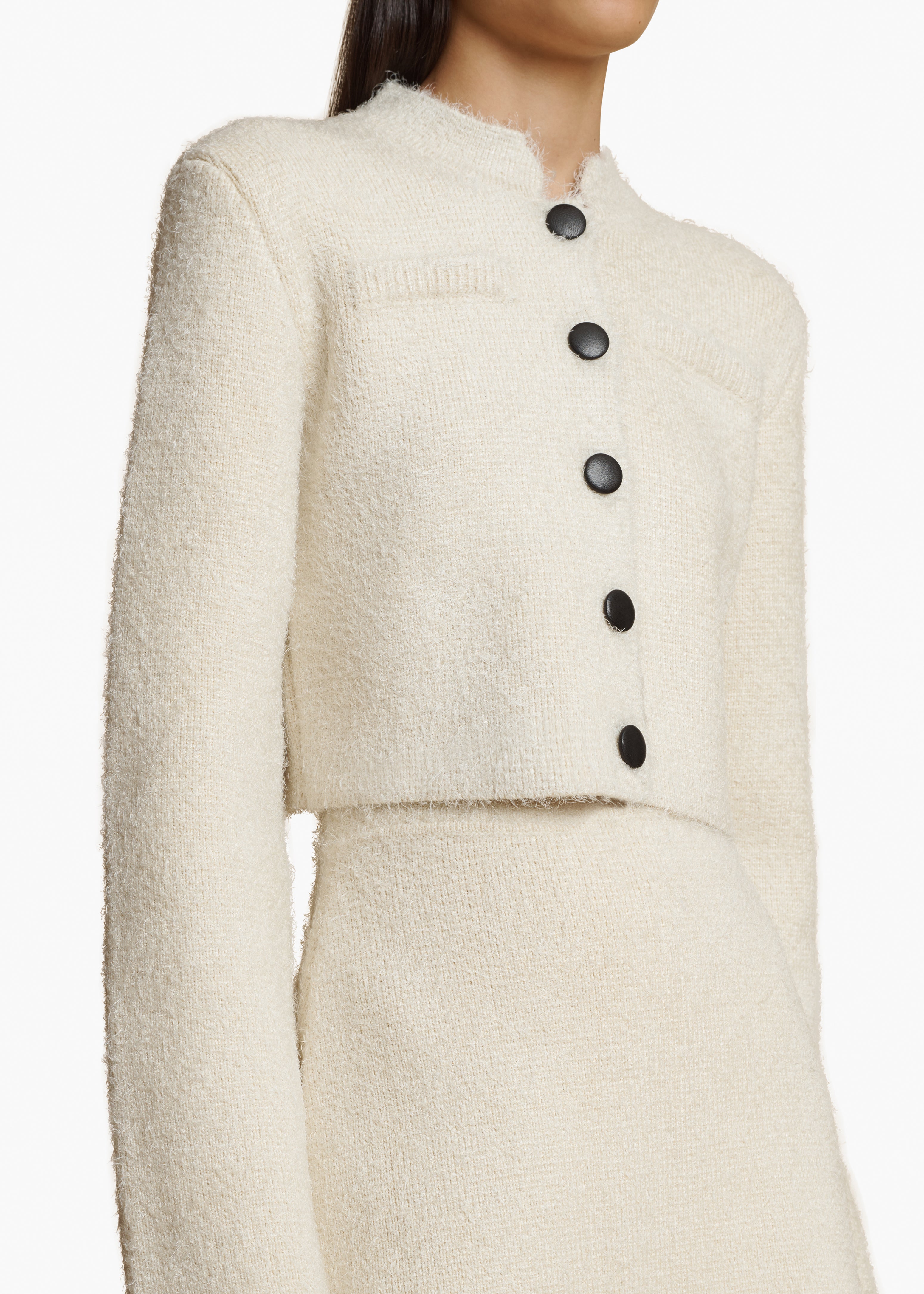 ELLO JACKET IN CREAM MERINO WOOL DETAILED VIEW 2