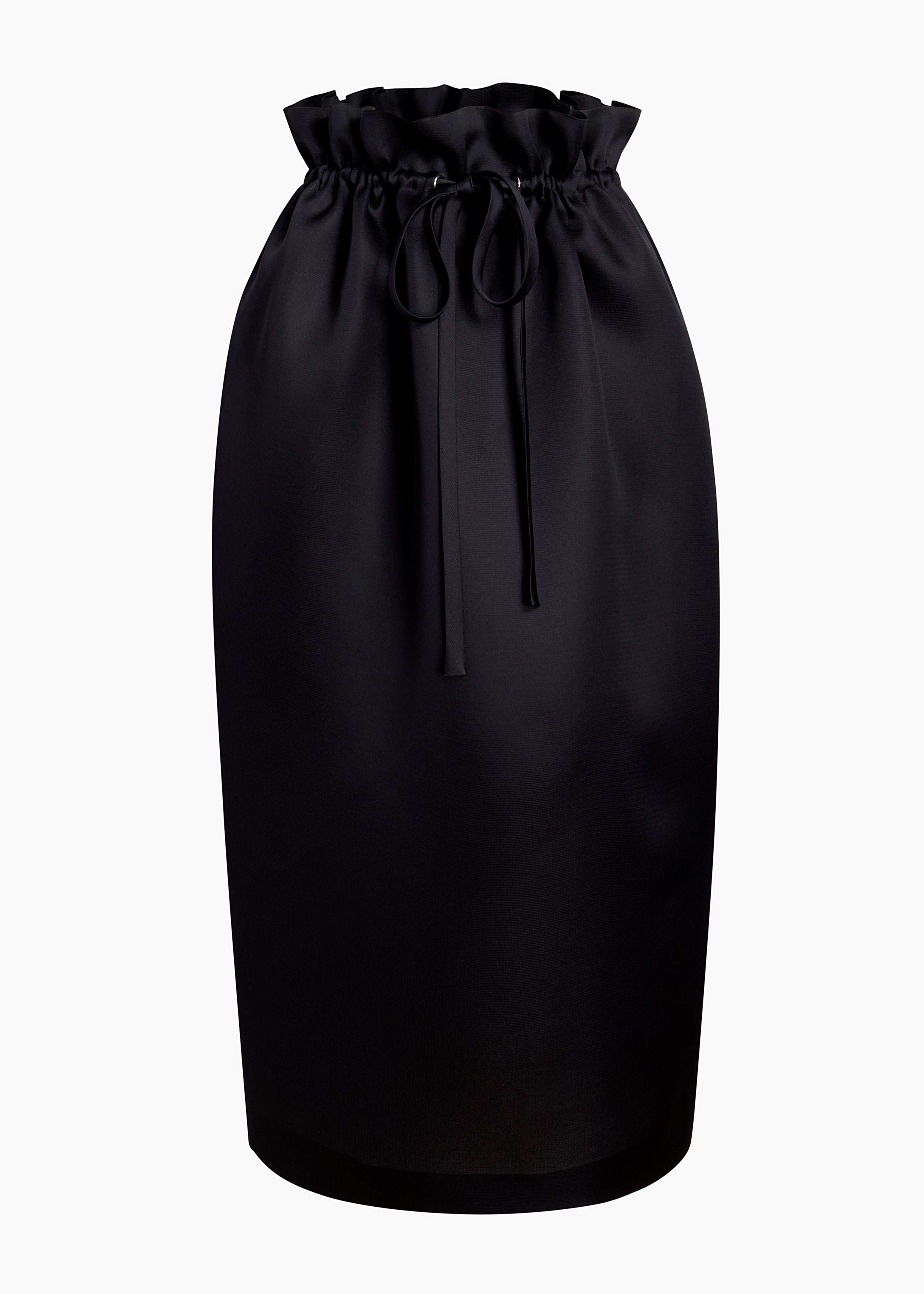 EMBER SKIRT IN BLACK SILK GAZAR FLAT VIEW