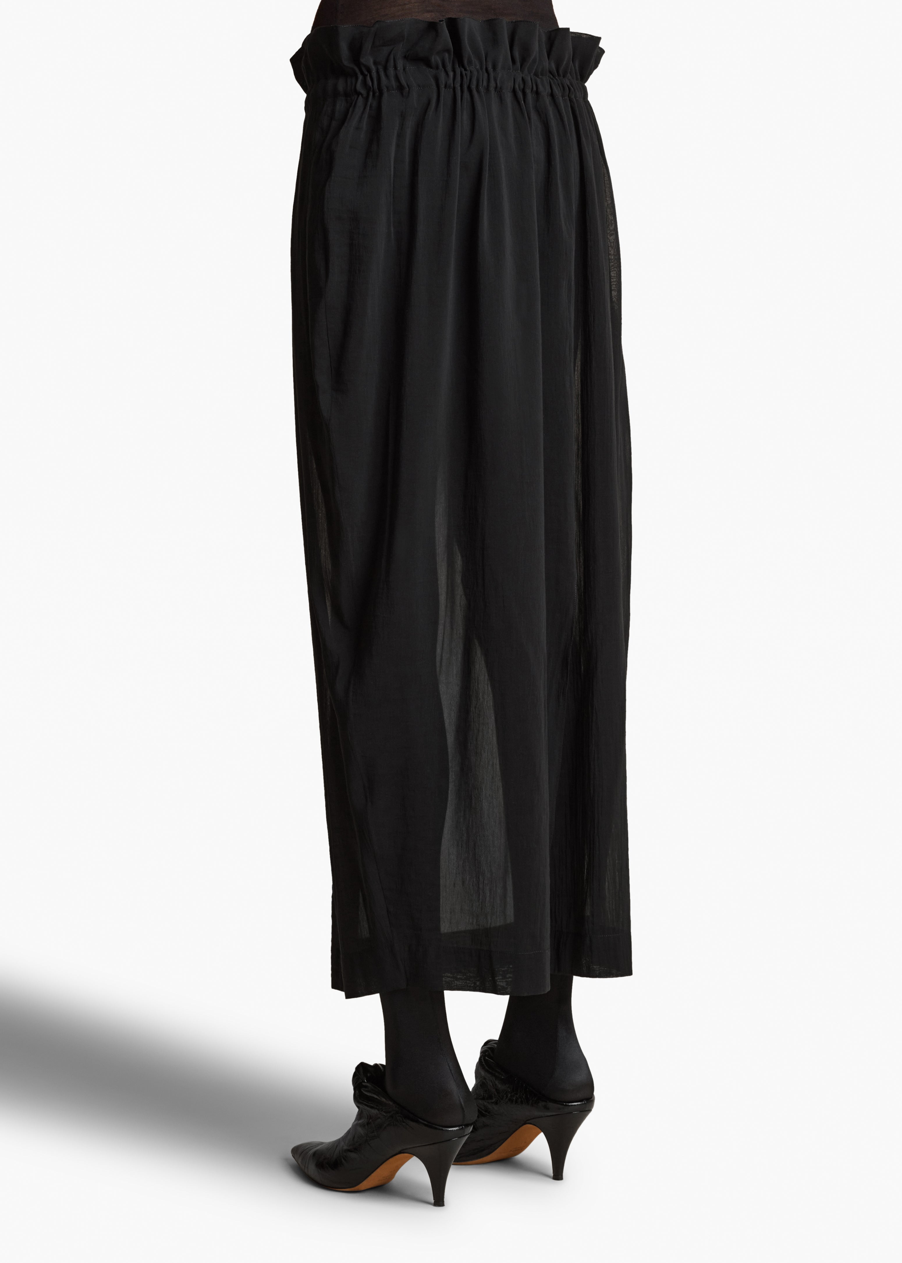 EMBER SKIRT IN BLACK COTTON SILK BACK VIEW