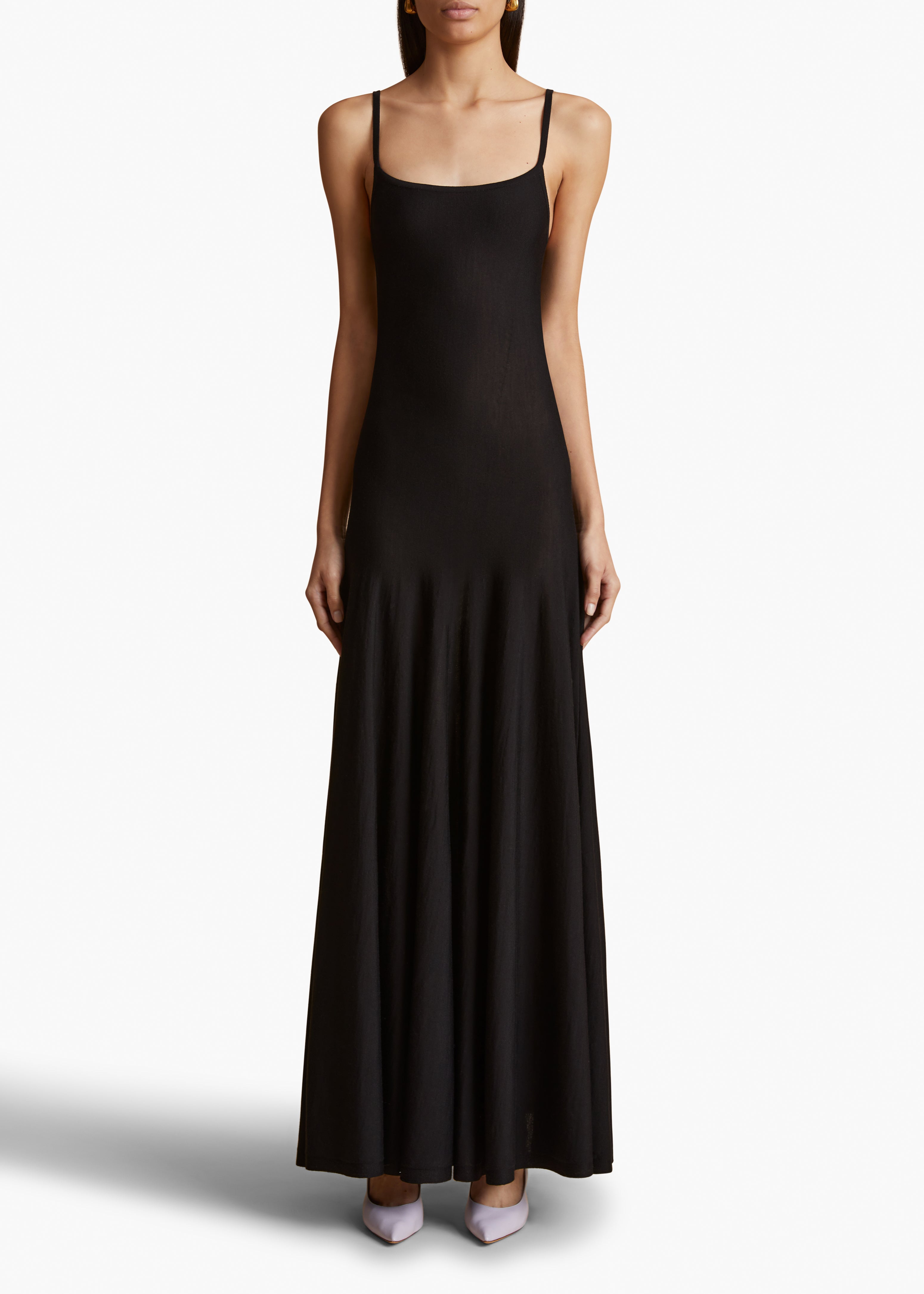 EMBER DRESS IN BLACK FRONT VIEW