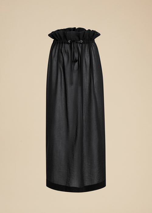 The Ember Skirt in Black Cotton Silk