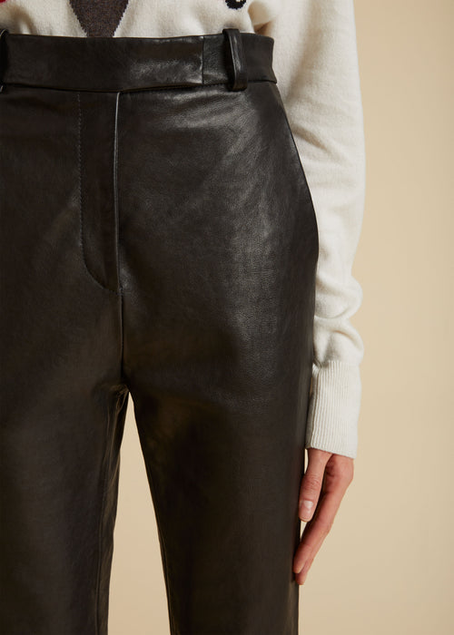 The Emile Pant in Black Leather