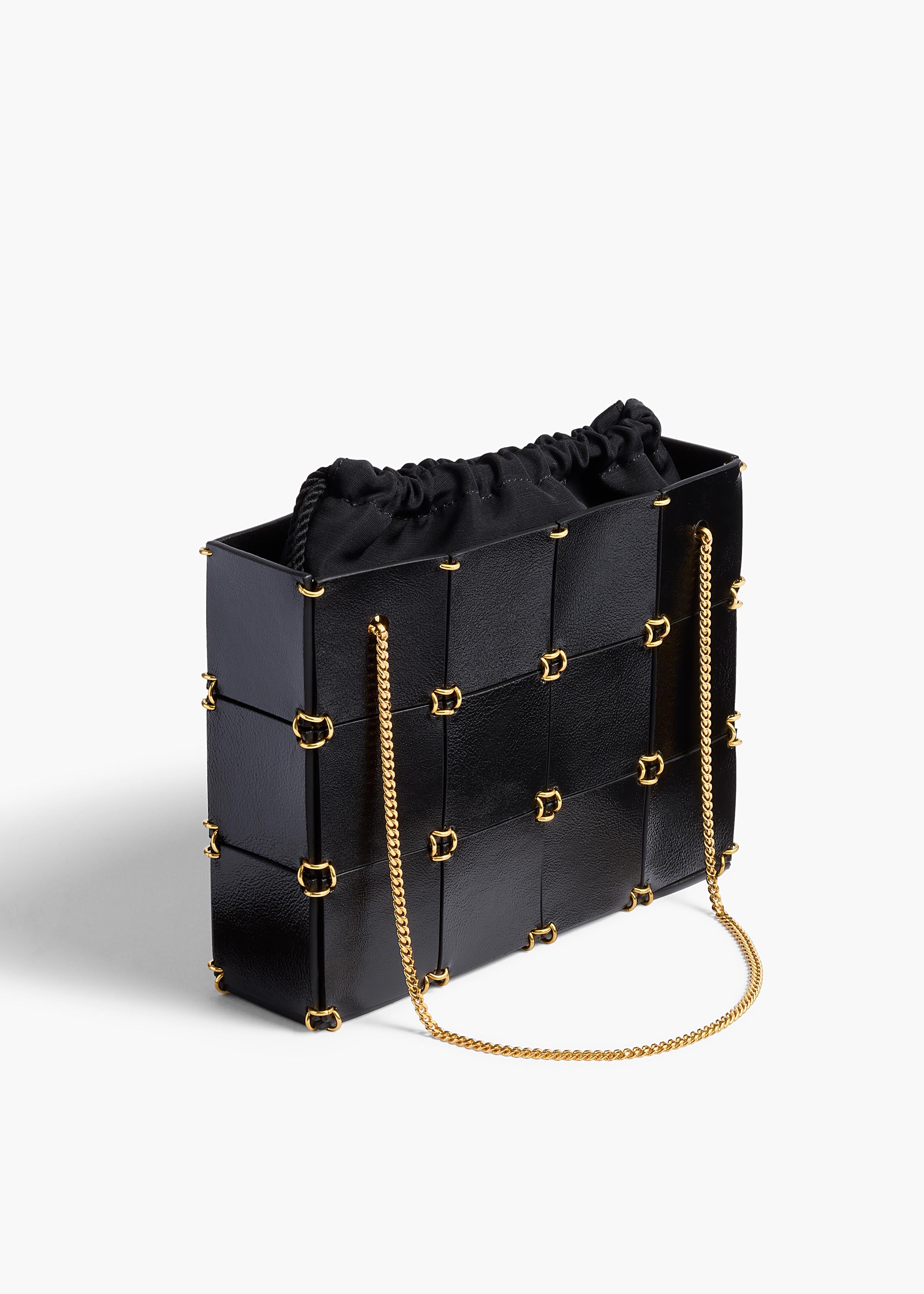 Mini Emma Bag in Black Crackle Patent Leather