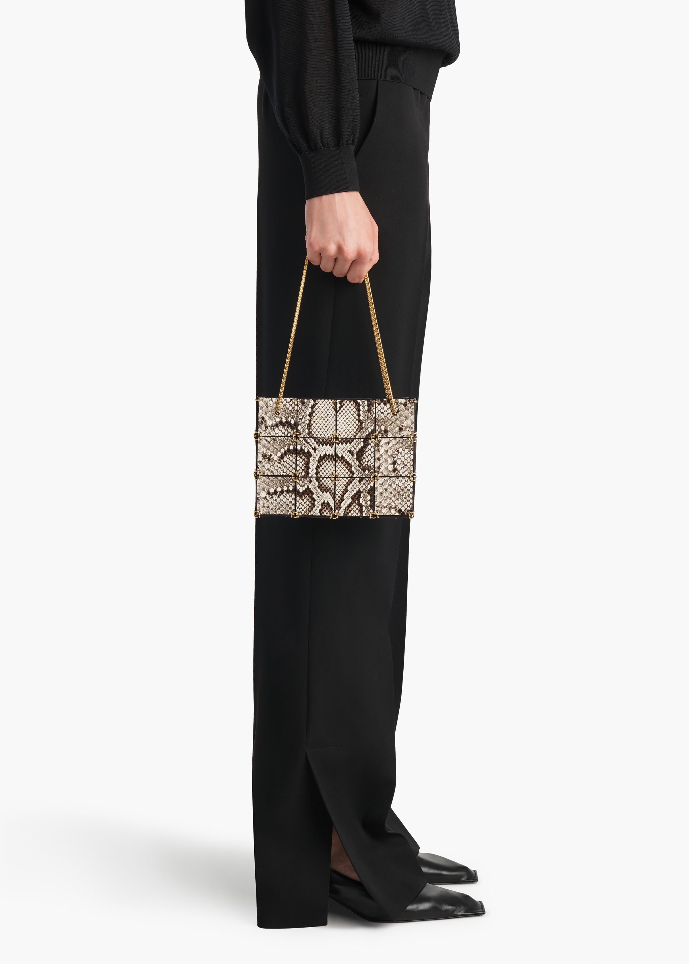 KHAITE  - Mini Emma Bag in Natural Python