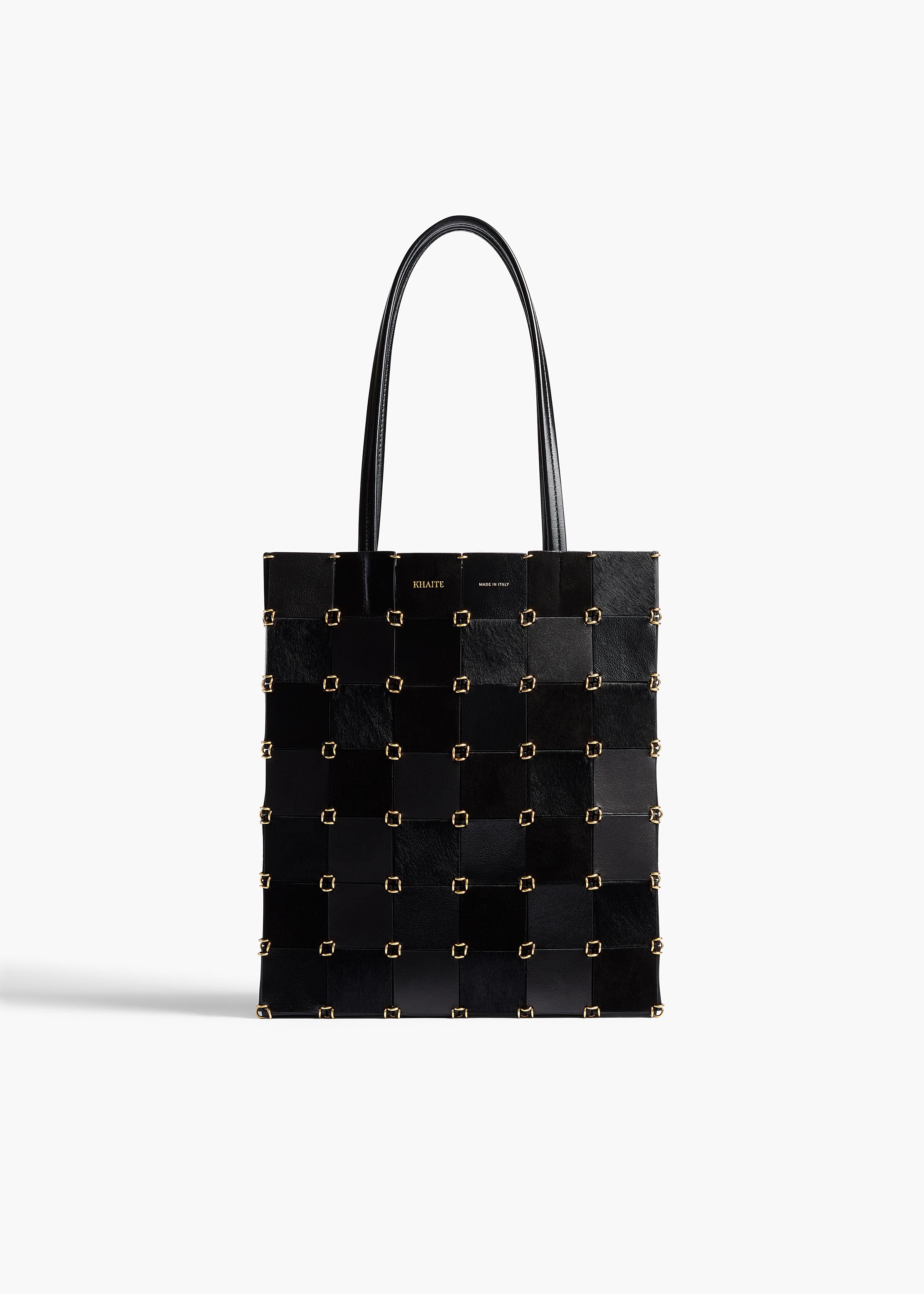 Small Emma Tote in Black Haircalf Multi Leather