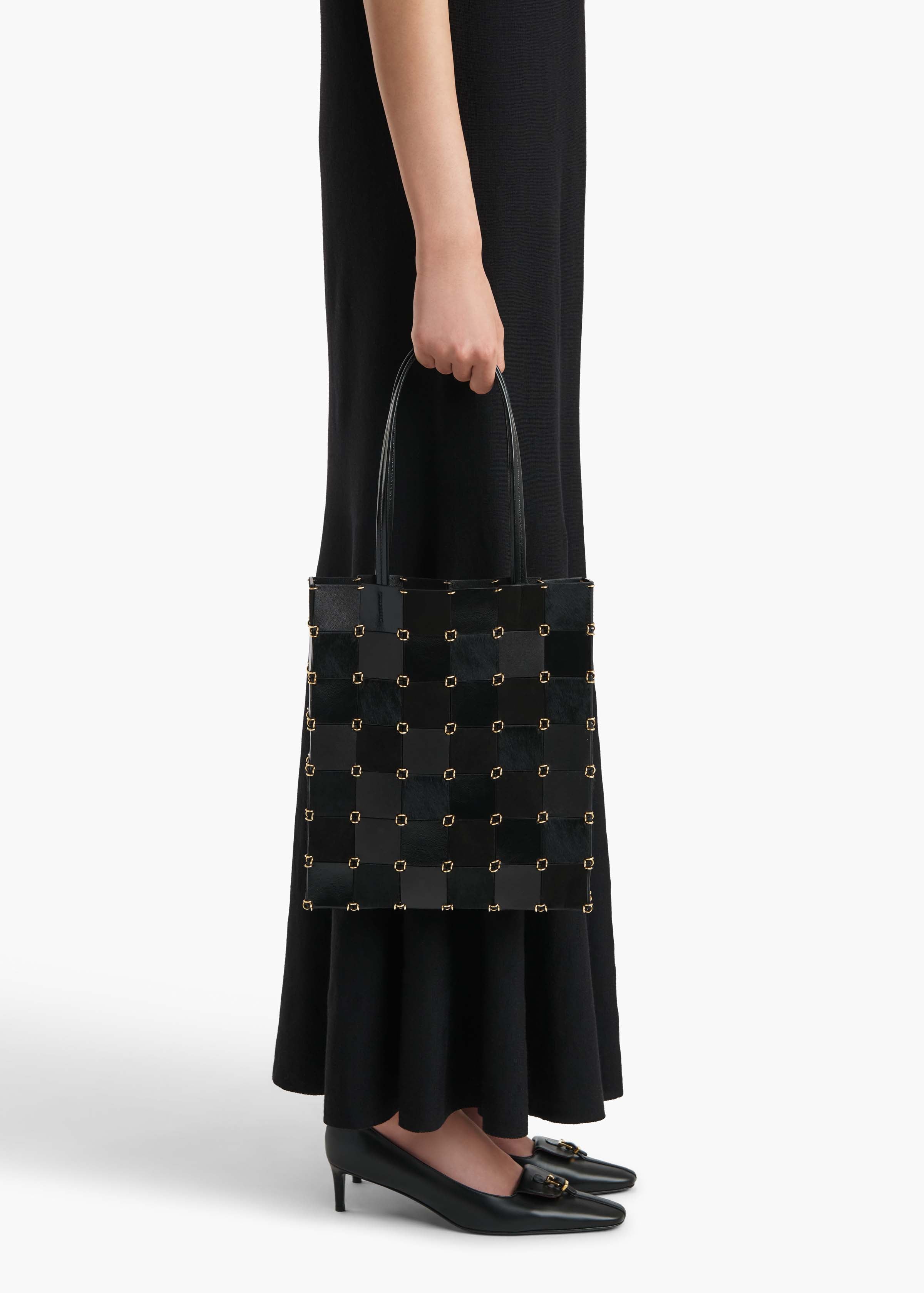 Small Emma Tote in Black Haircalf Multi Leather