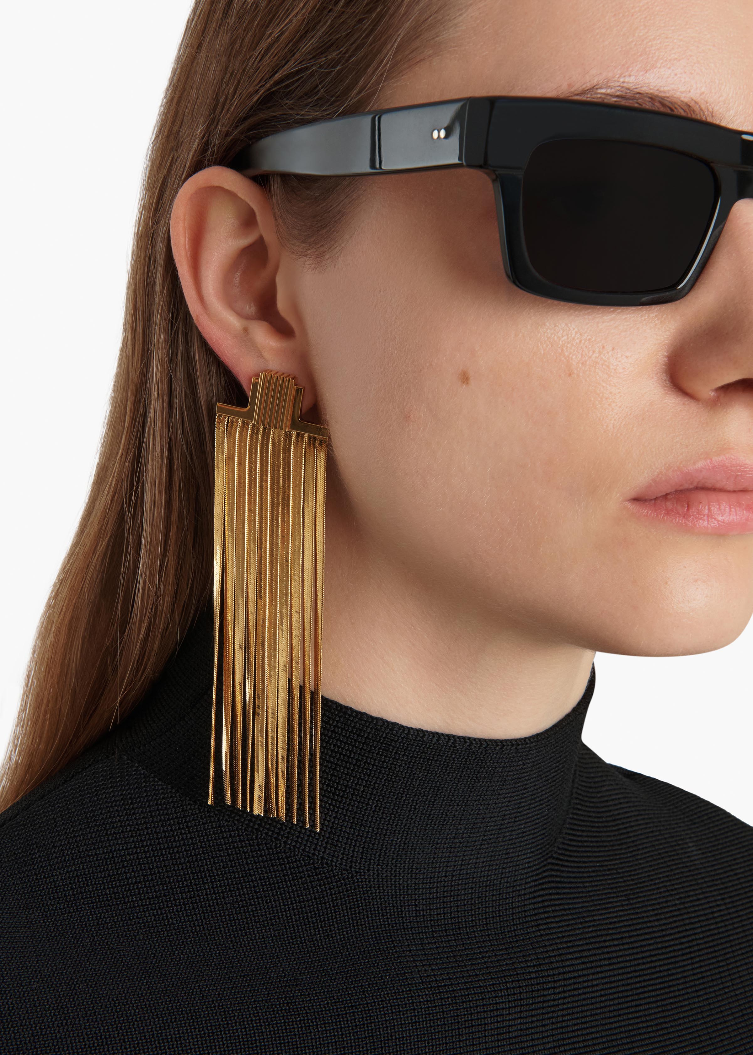 Empire Snake Chain Earrings in Gold