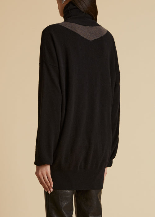 The Esmal Sweater in Black with Car Print
