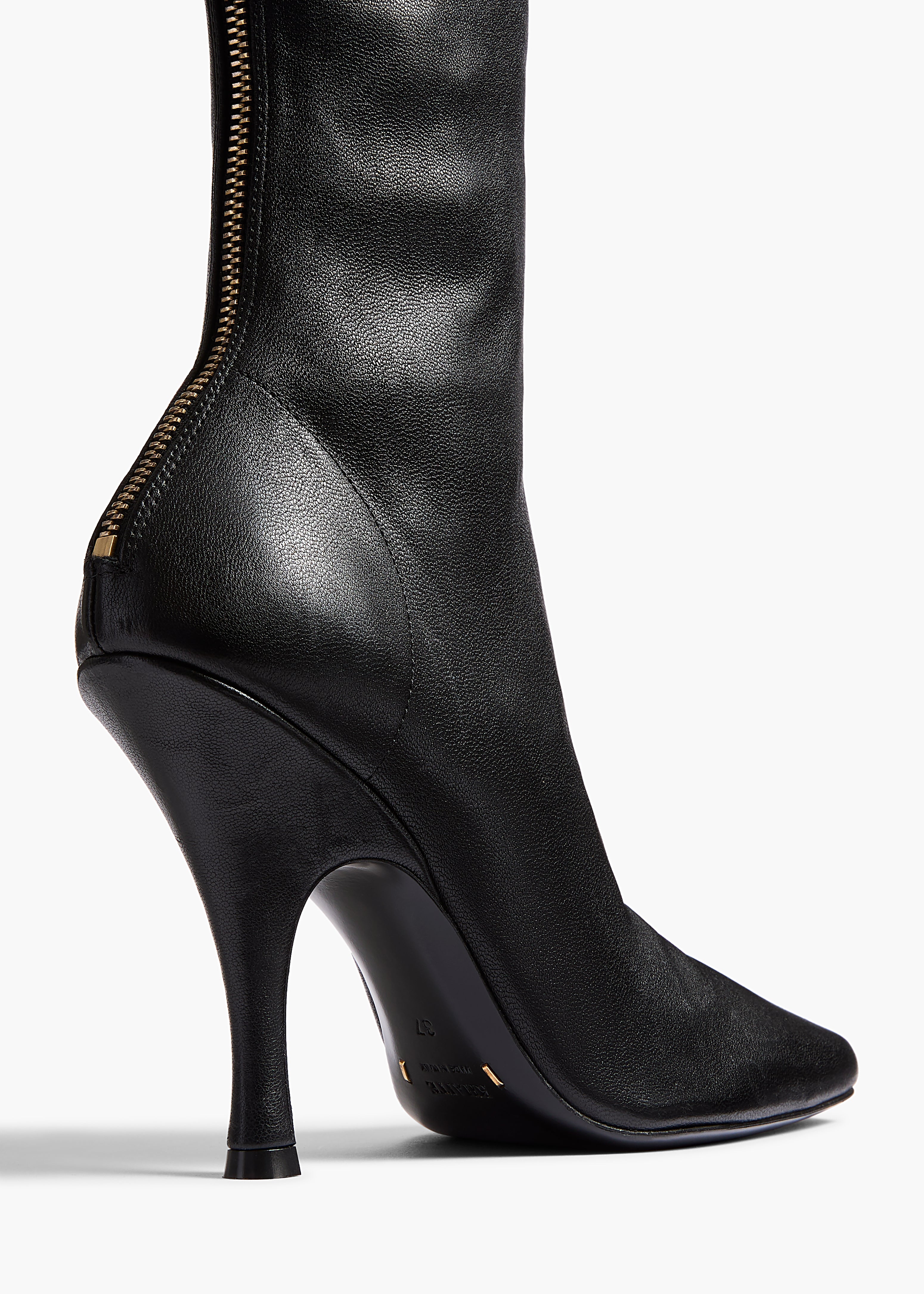 Eva Over-the-Knee Boot in Black Nappa Leather BACK VIEW