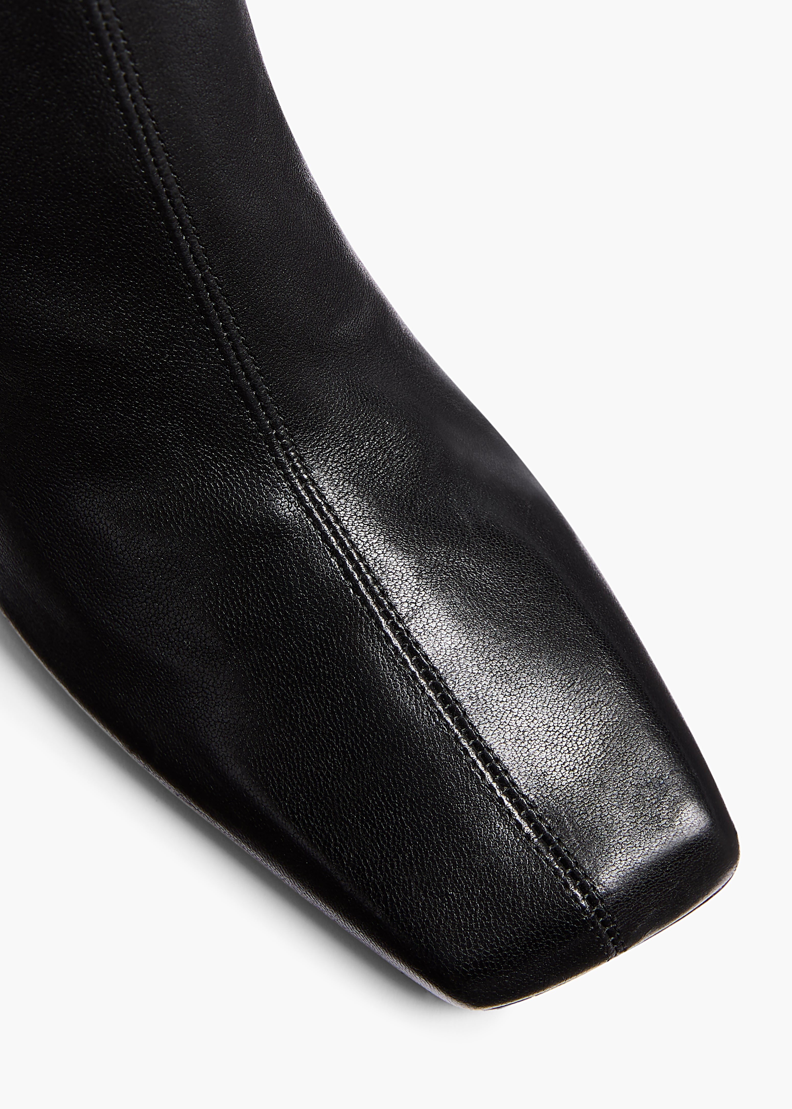 Eva Over-the-Knee Boot in Black Nappa Leather OVERHEAD VIEW