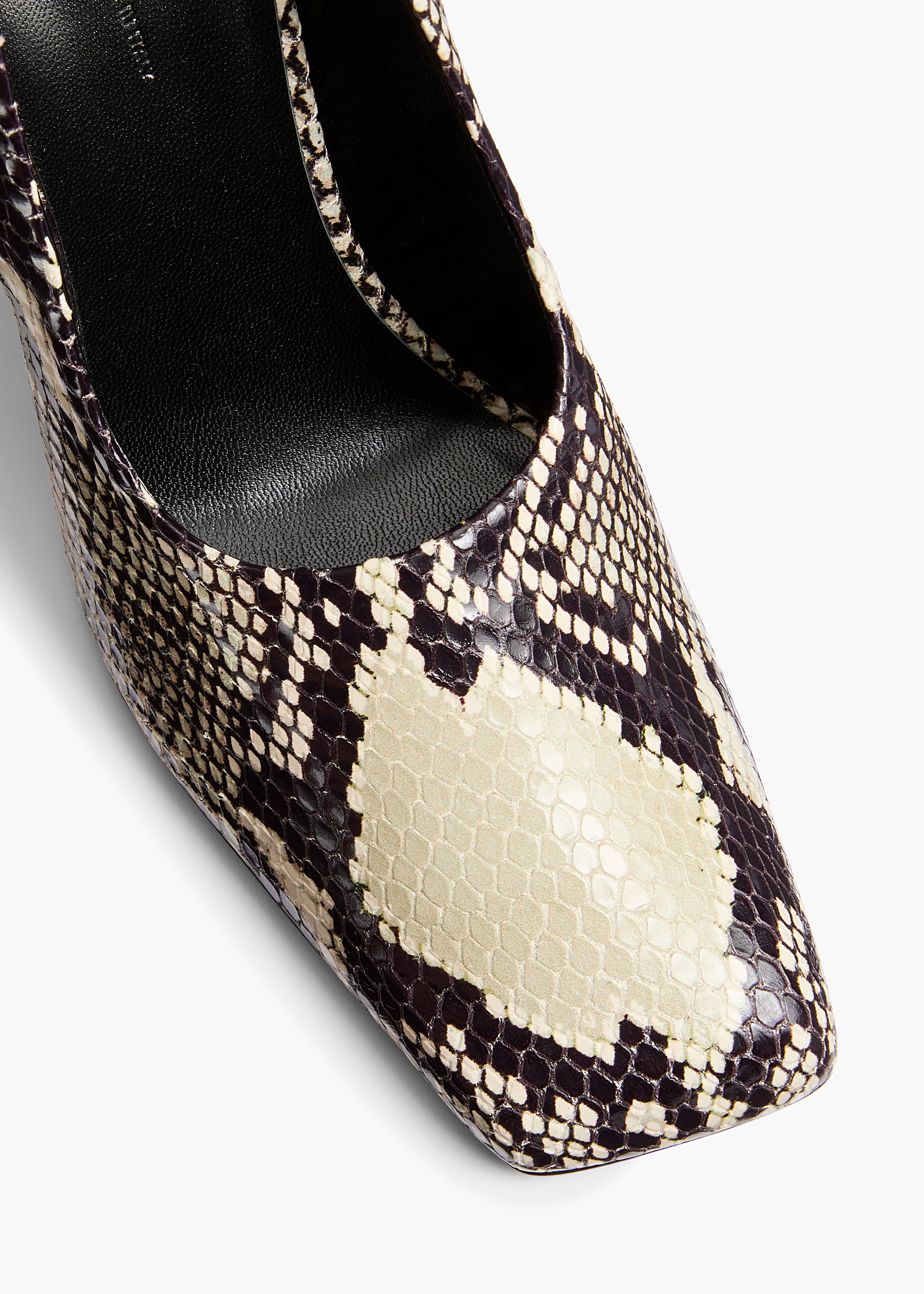 Eva Pump in Natural Python-Embossed Leather OVERHEAD VIEW