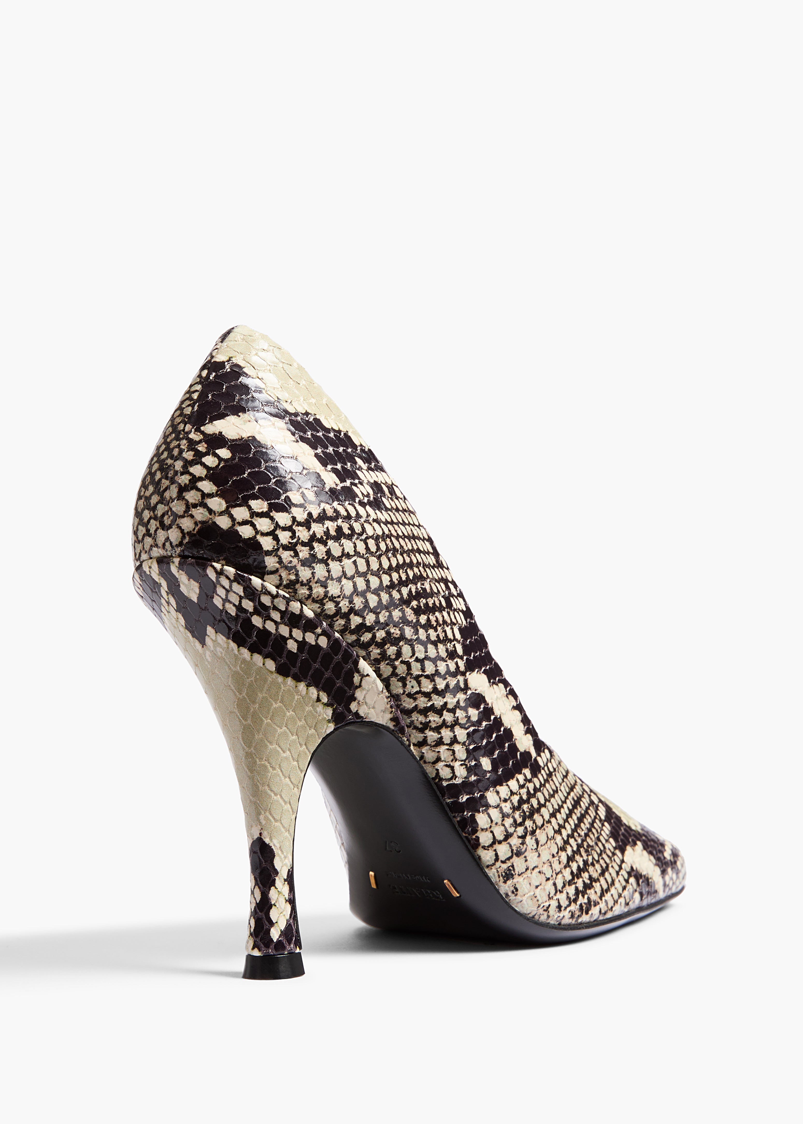 Eva Pump in Natural Python-Embossed Leather BACK VIEW