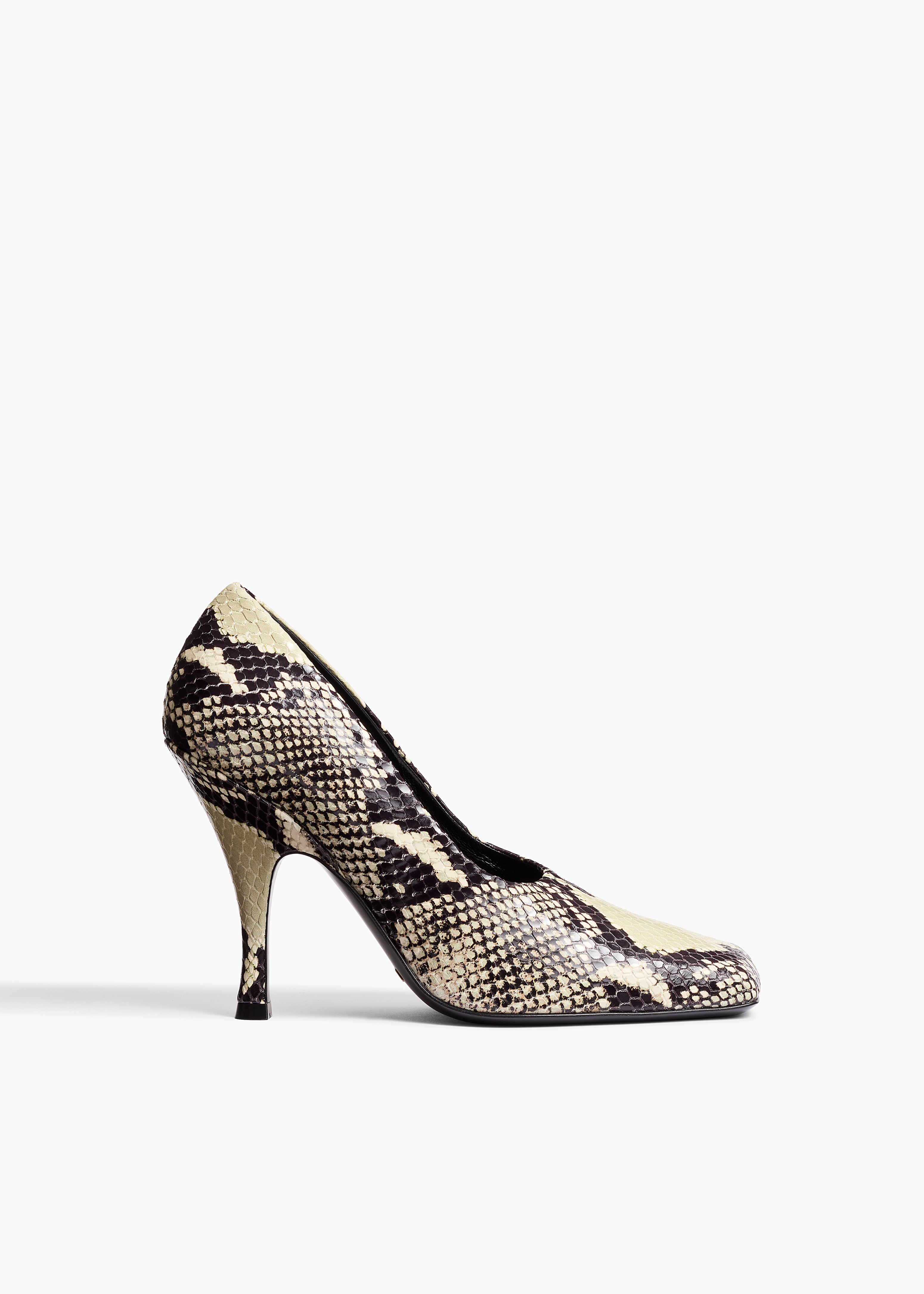 Eva Pump in Natural Python-Embossed Leather FRONT VIEW