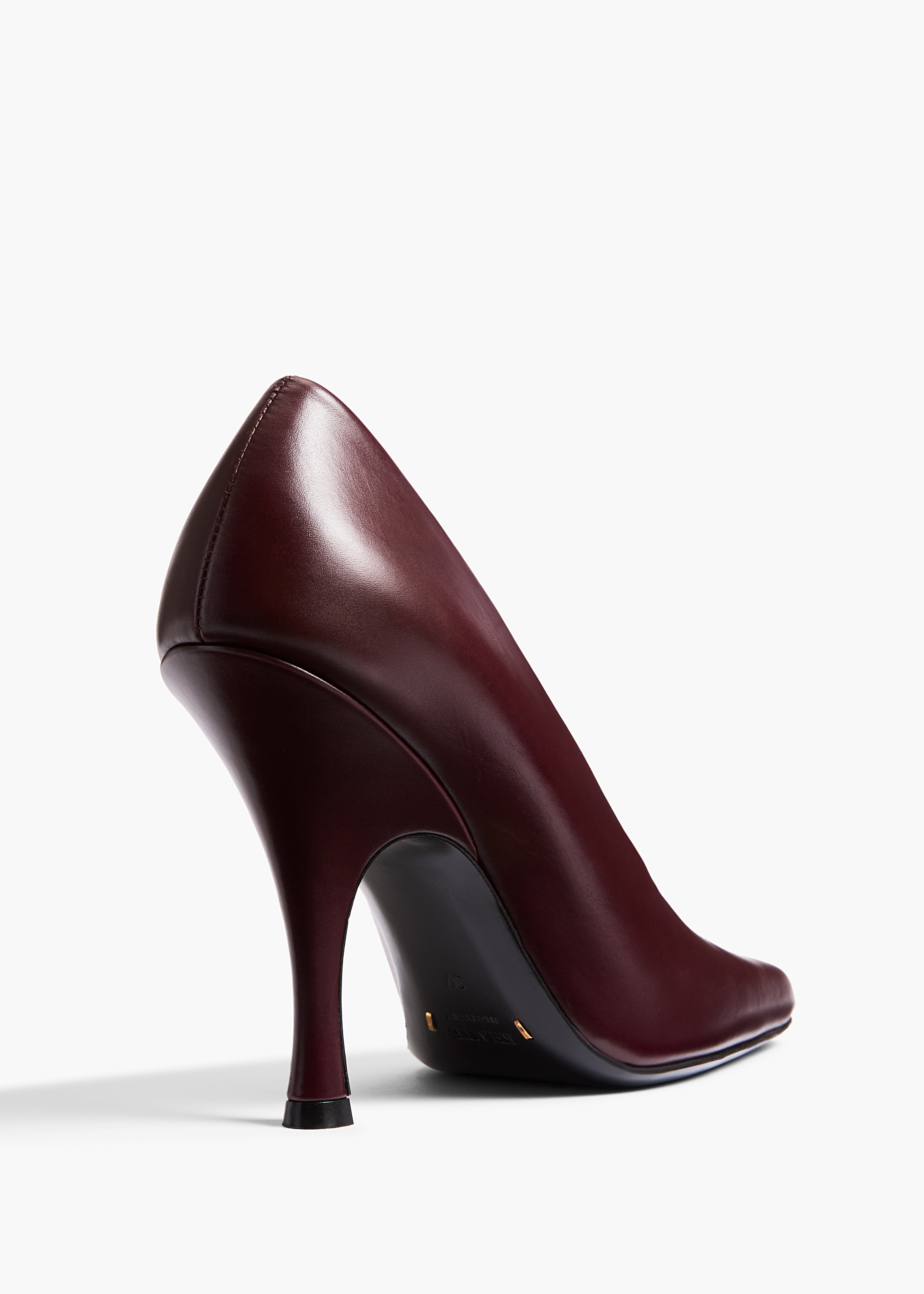 Eva Pump in Red Wine Leather BACK VIEW