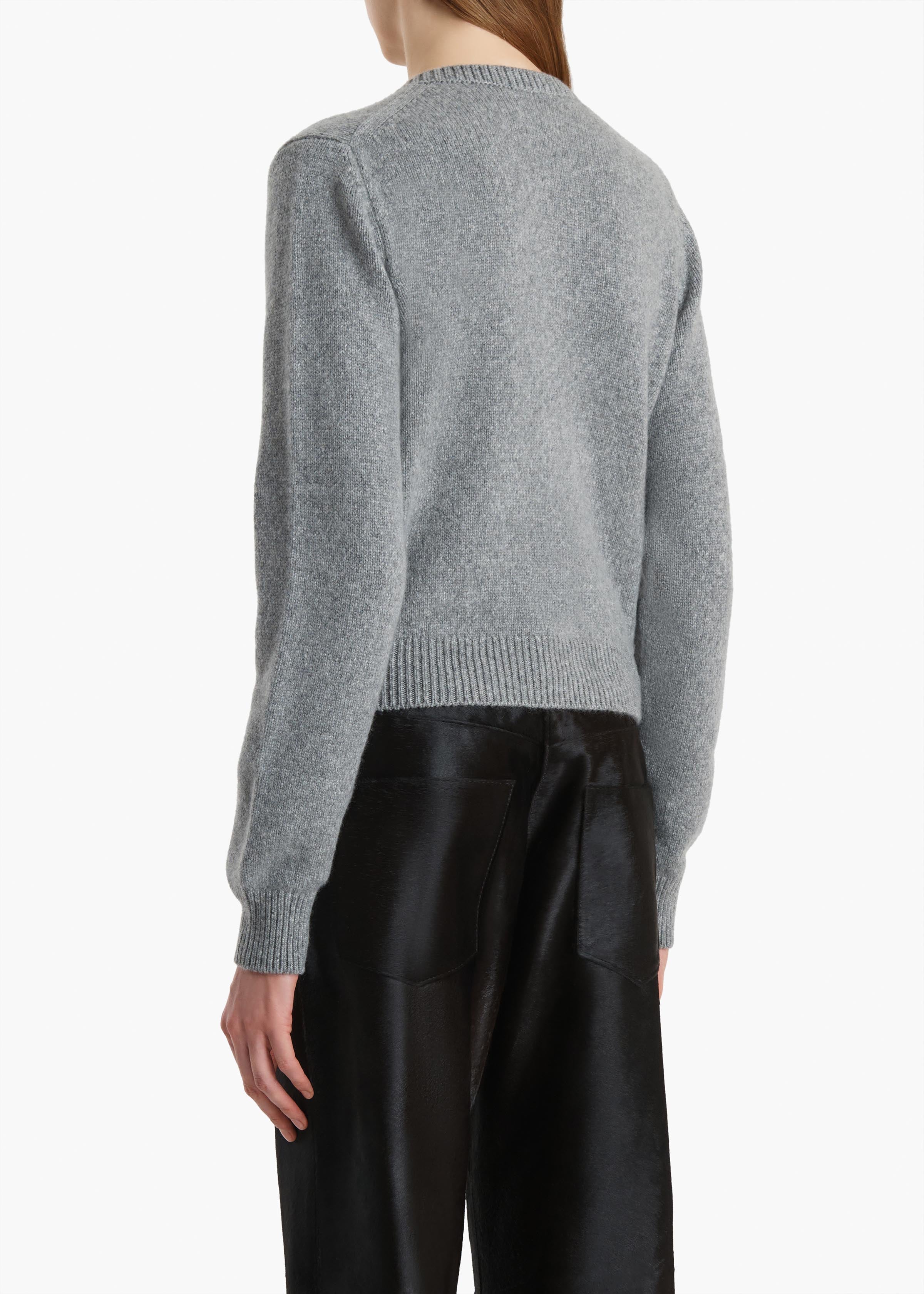 Everheart Cardigan in Fog with Leather Buttons
