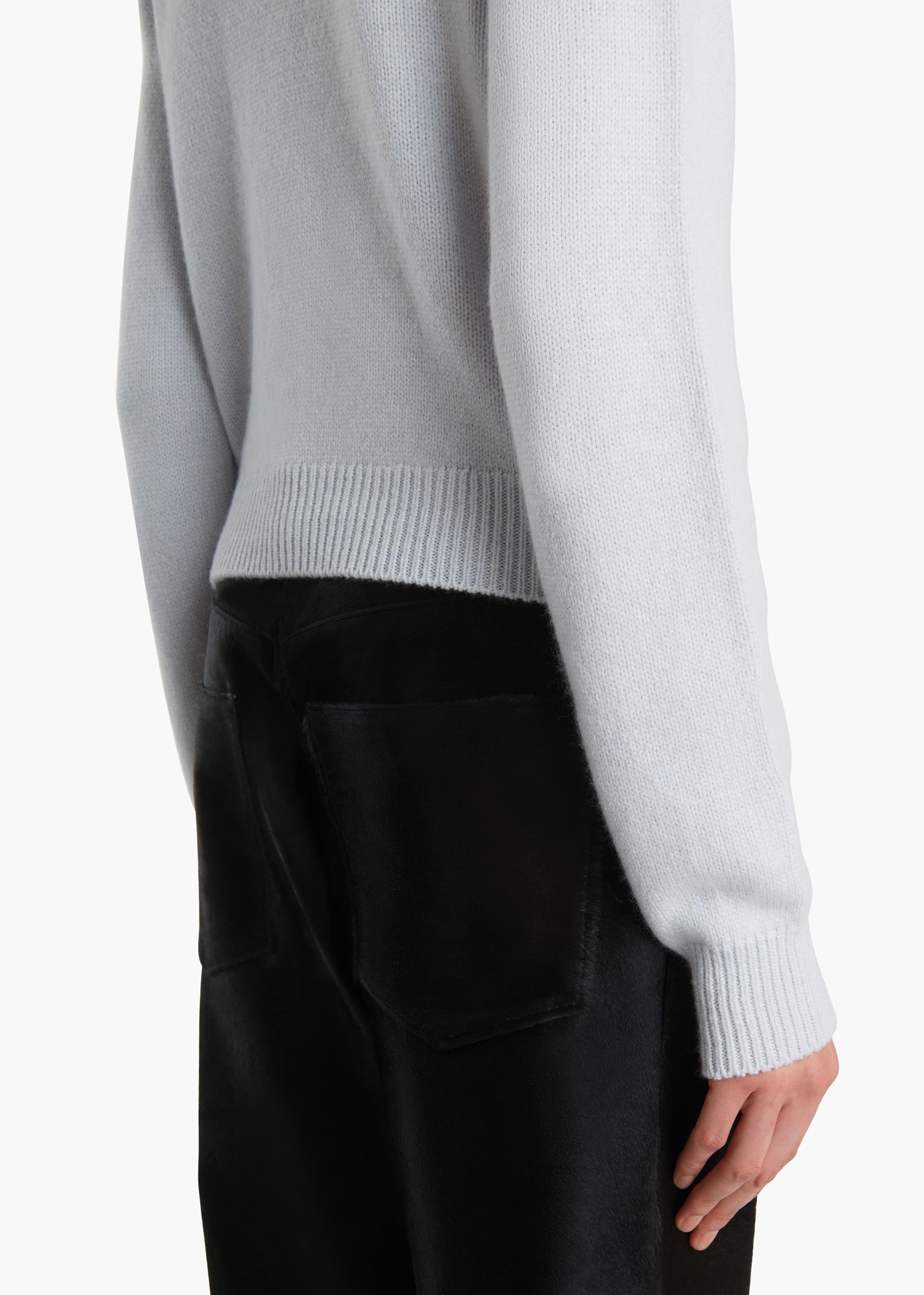 Everheart Cardigan in Ice Blue with Suede Buttons