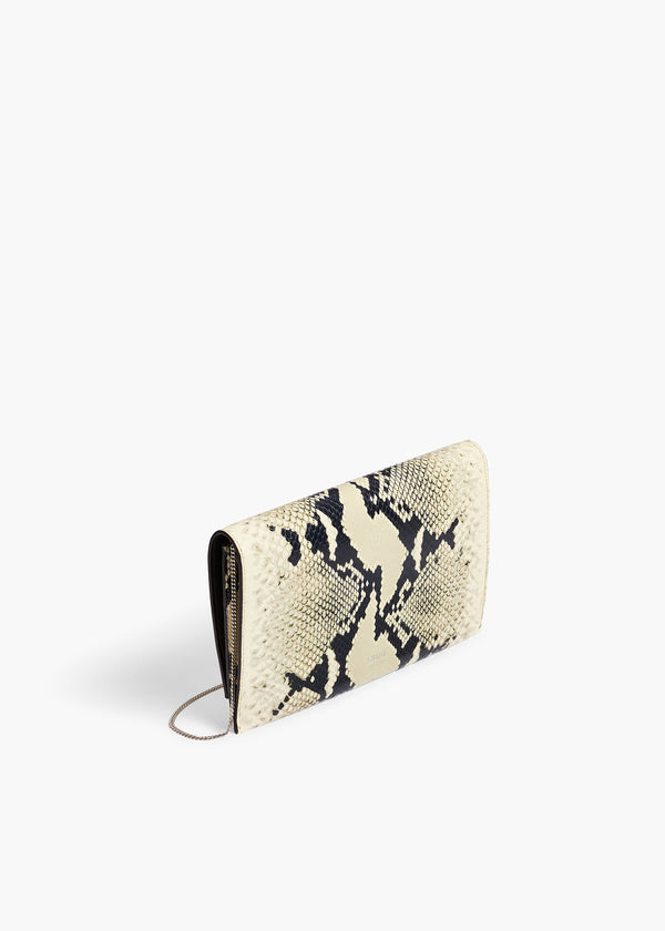 Eve Pochette on Chain in Natural Python-Embossed Leather BACK VIEW