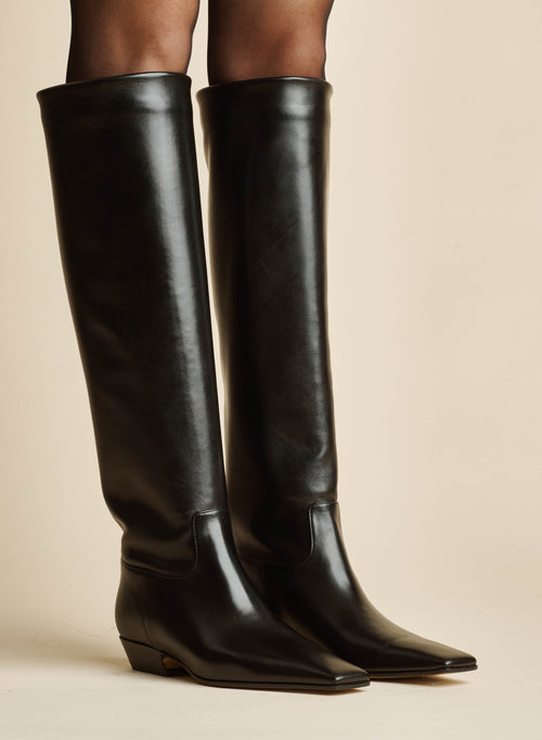 The Marfa Knee-High Boot in Black Leather