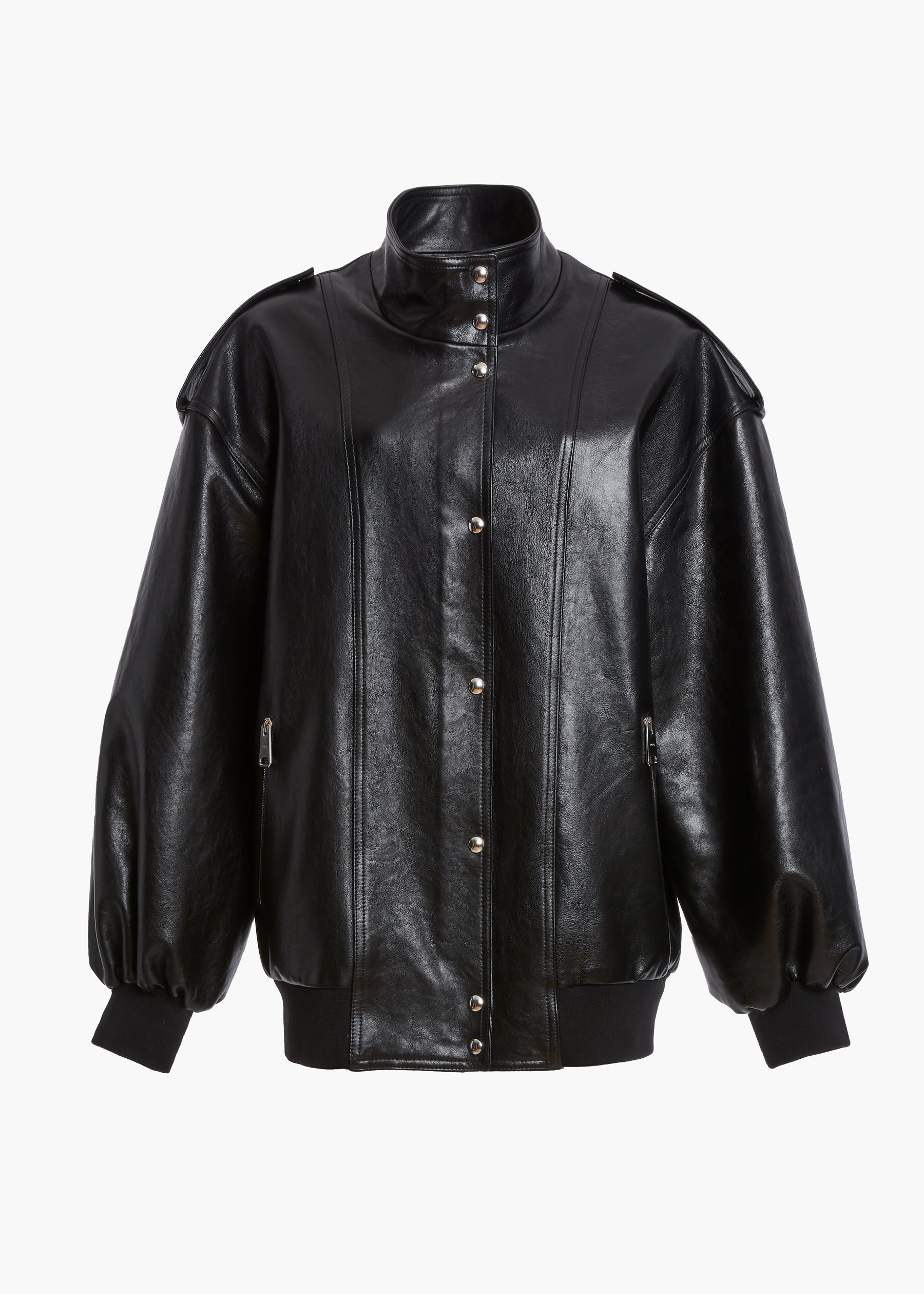 FARRIS JACKET IN BLACK LEATHER FLAT VIEW