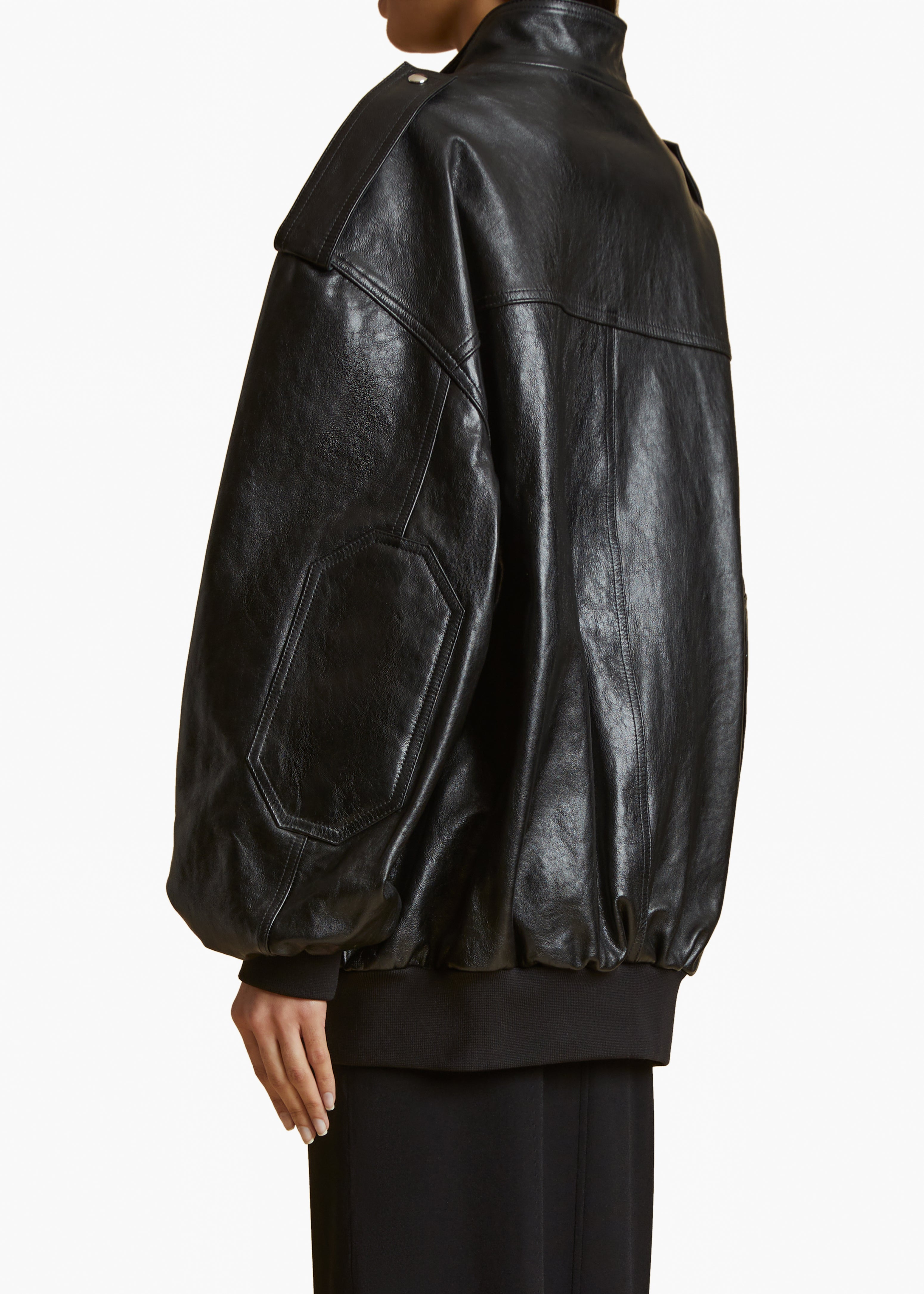 FARRIS JACKET IN BLACK LEATHER BACK VIEW