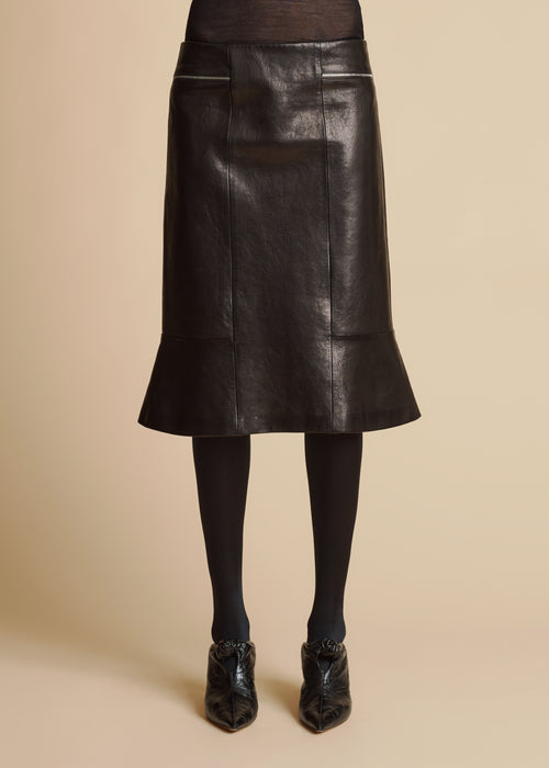 The Francine Skirt in Black Leather
