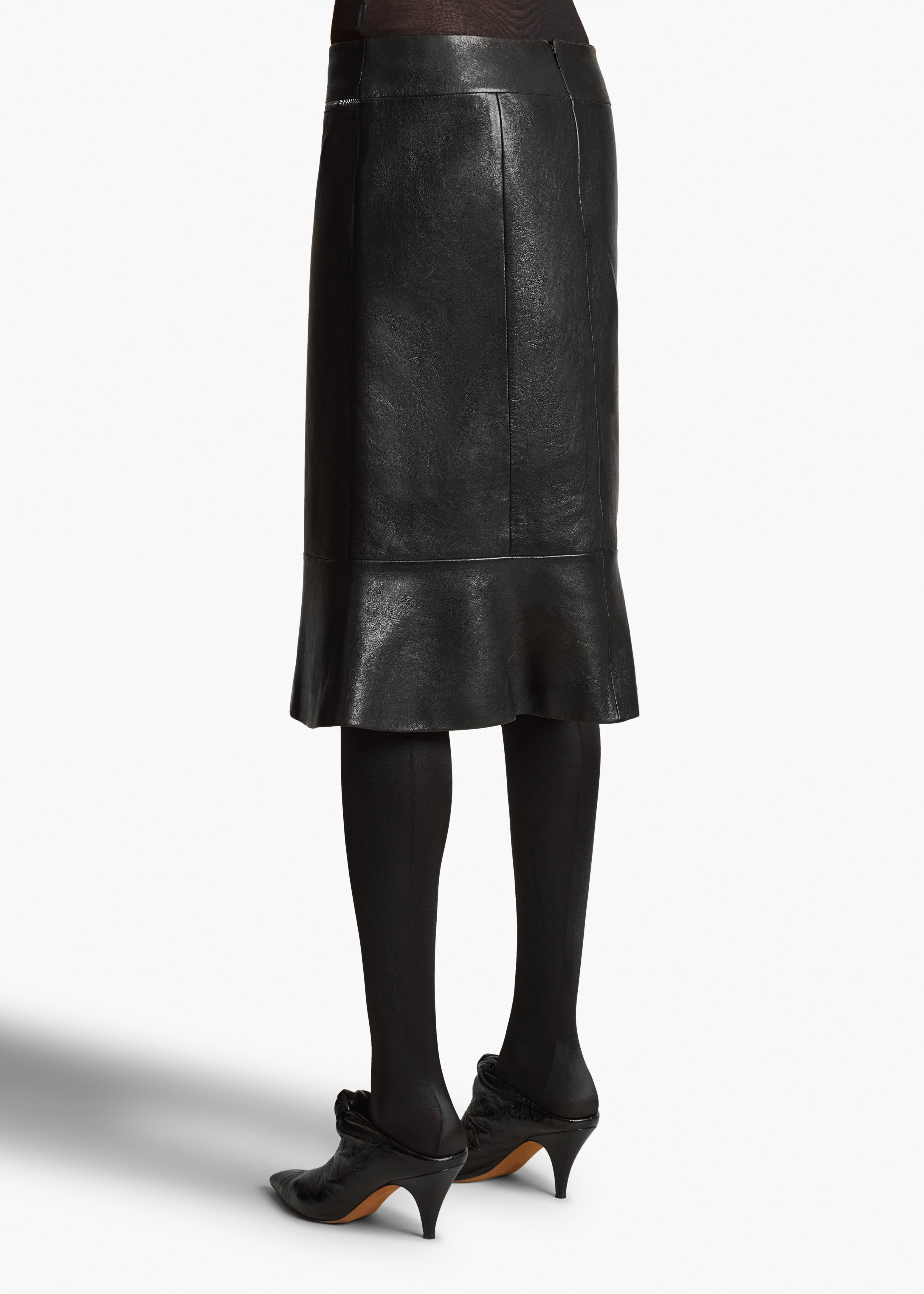 KHAITE LLC - Francine Skirt in Black Leather