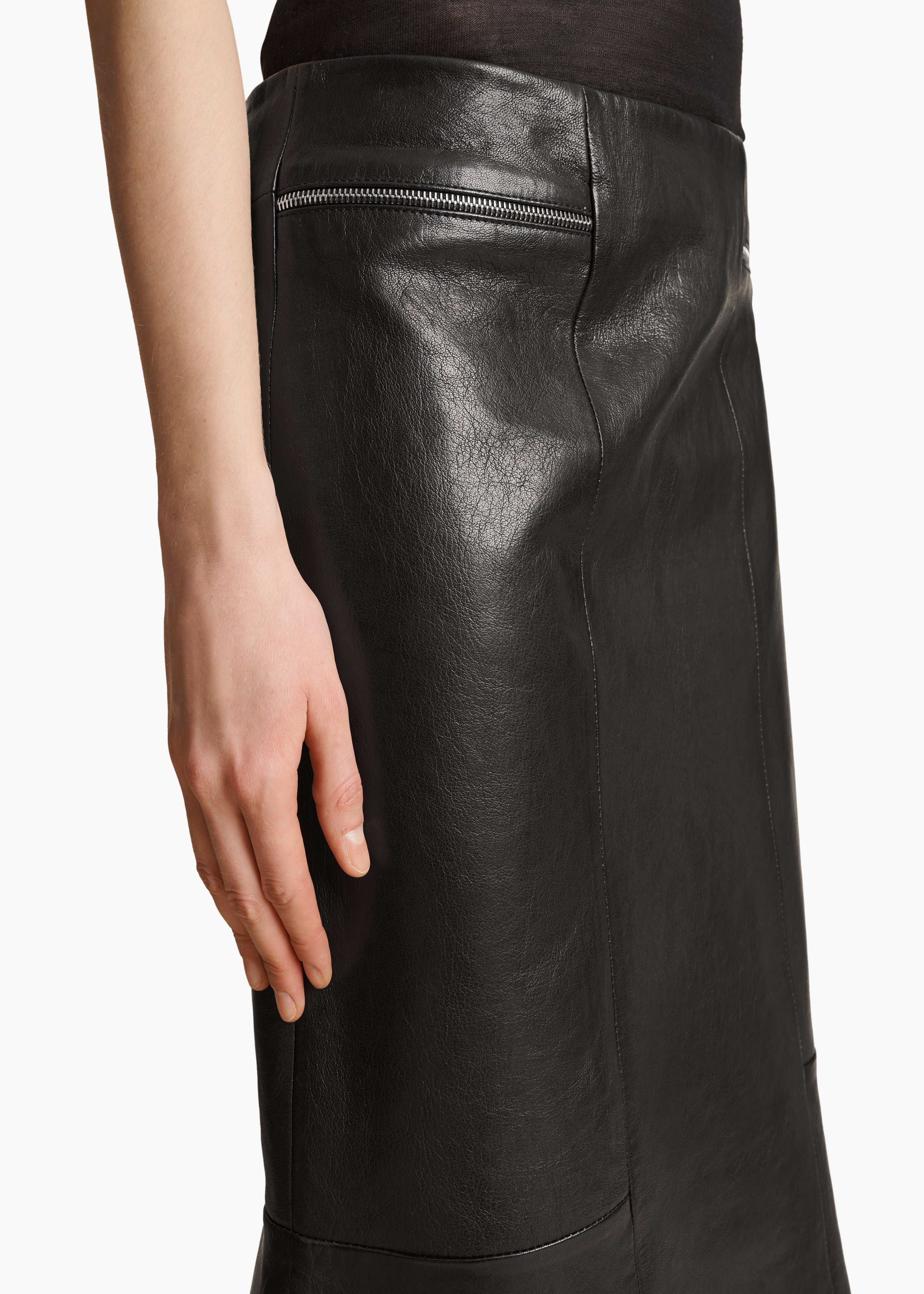 KHAITE LLC - Francine Skirt in Black Leather