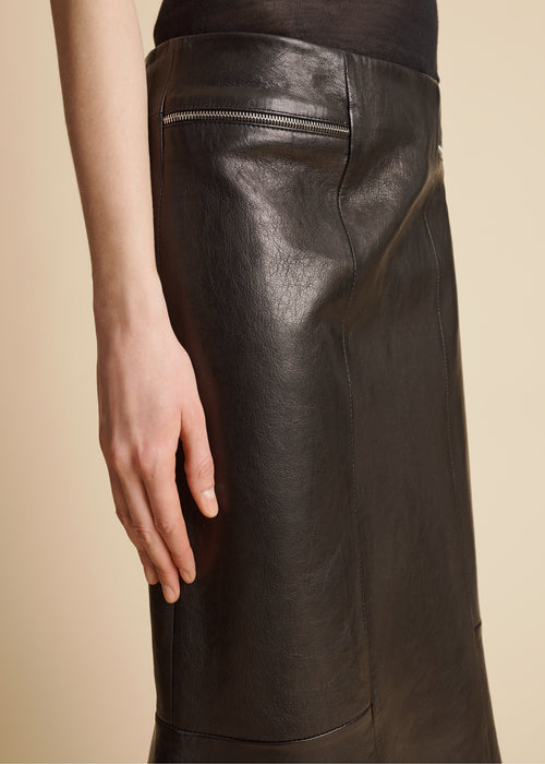 The Francine Skirt in Black Leather