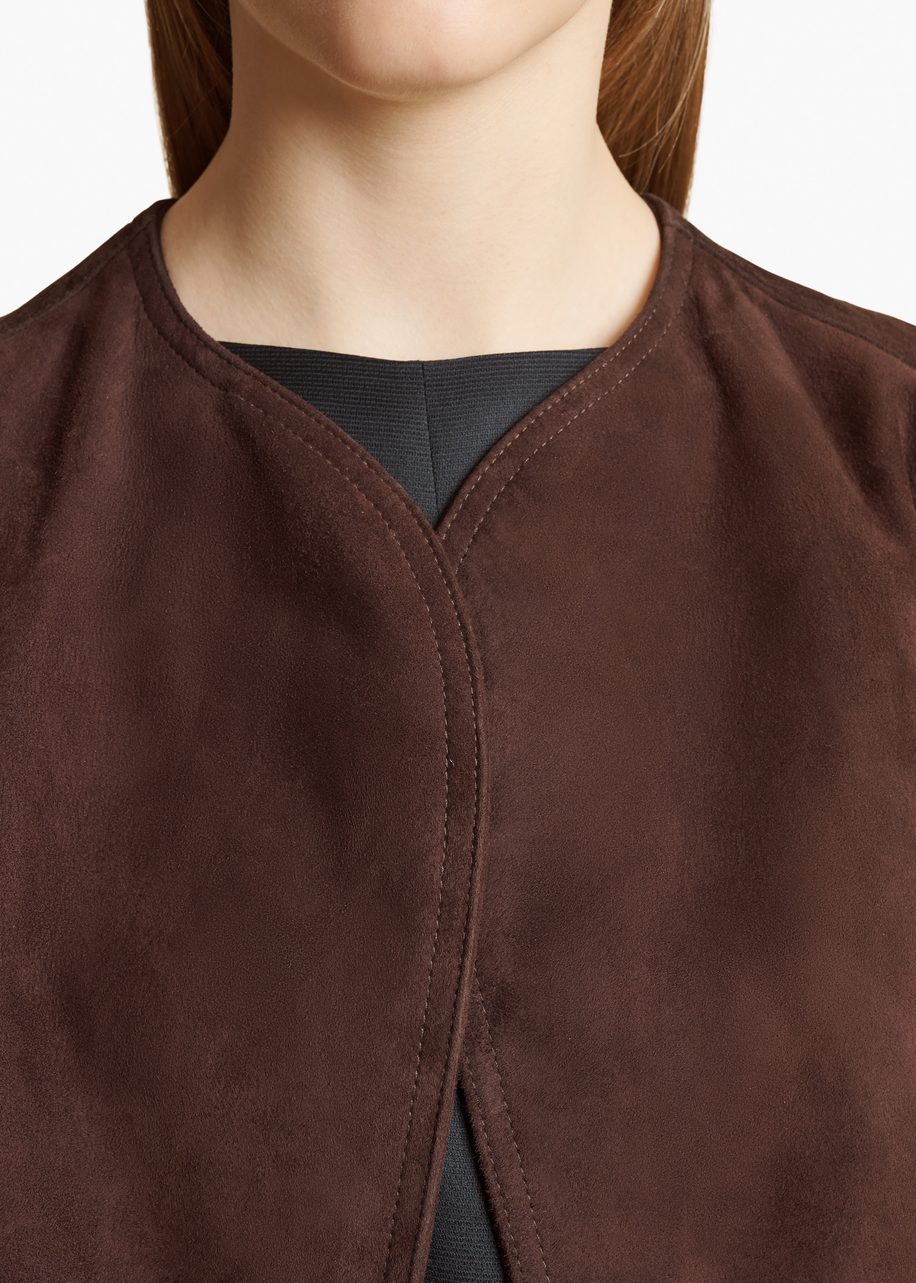 GAROTHY JACKET IN DARK BROWN SUITING DETAILED VIEW 2