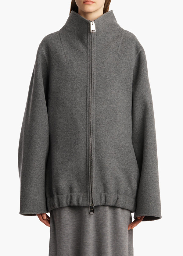 Garret Jacket in Grey Melange FRONT VIEW