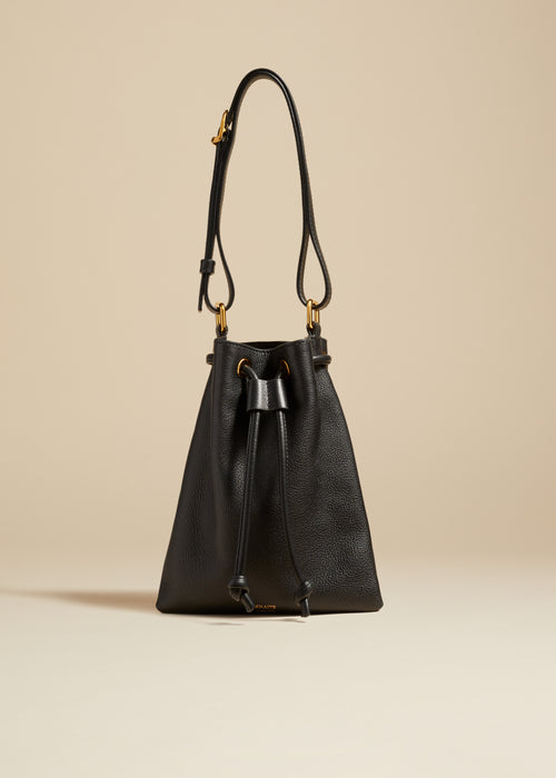 The Small Greta Bag in Black Pebbled Leather